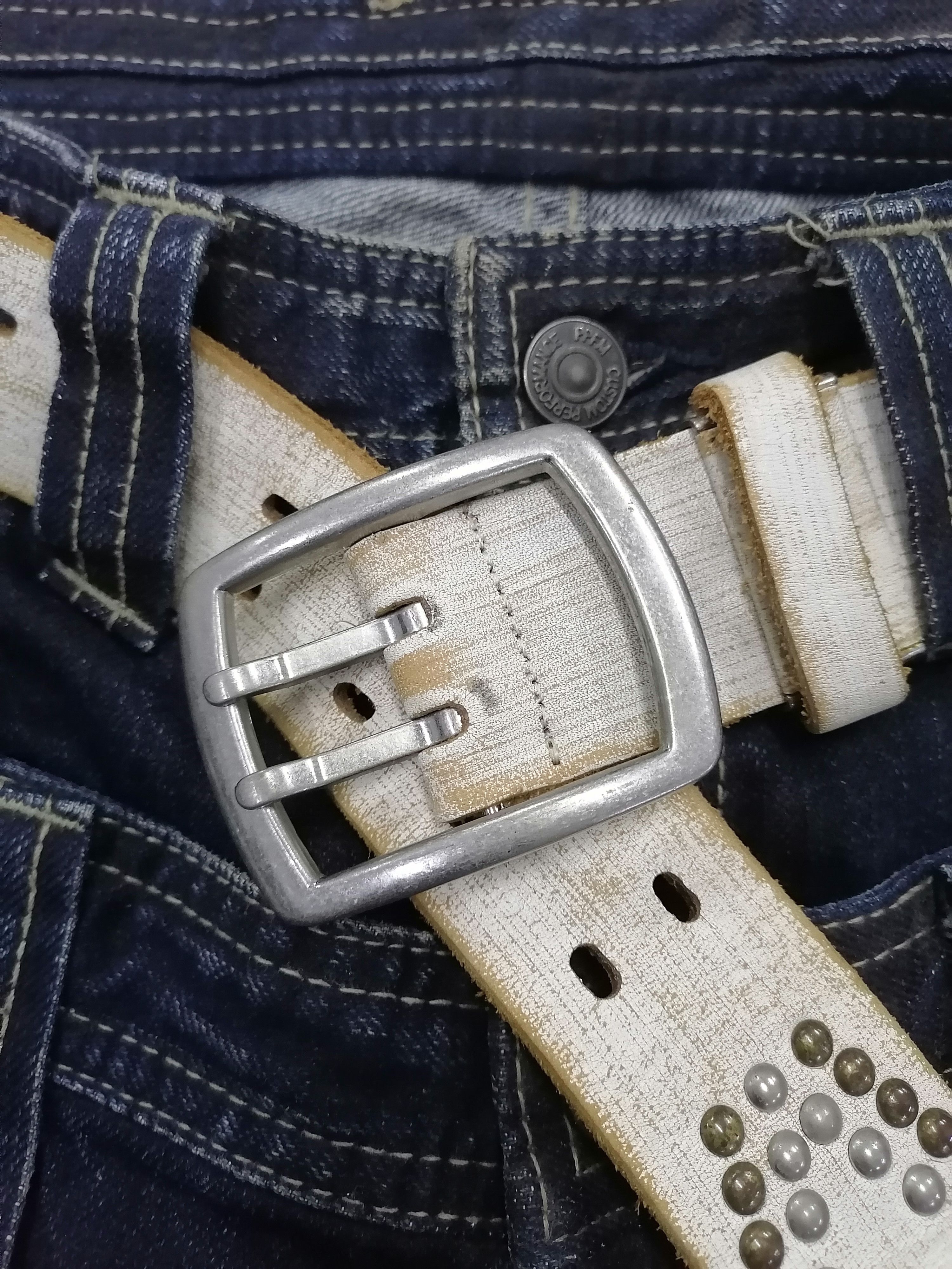 Genuine Leather × Japanese Brand Japan Leather Craft Double Barrel Native Studded Belts Size ONE SIZE - 3 Thumbnail