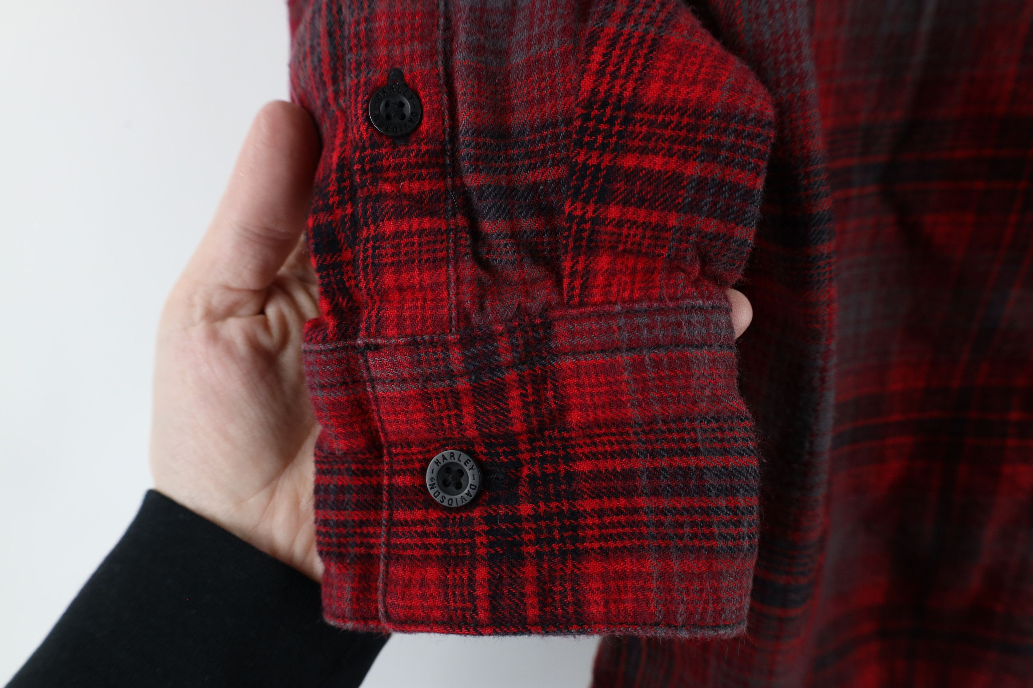 Harley Davidson × Vintage Vintage Harley Davidson Spell Out Flannel Button Shirt Plaid Size S / US 4 / IT 40 - 6 Thumbnail