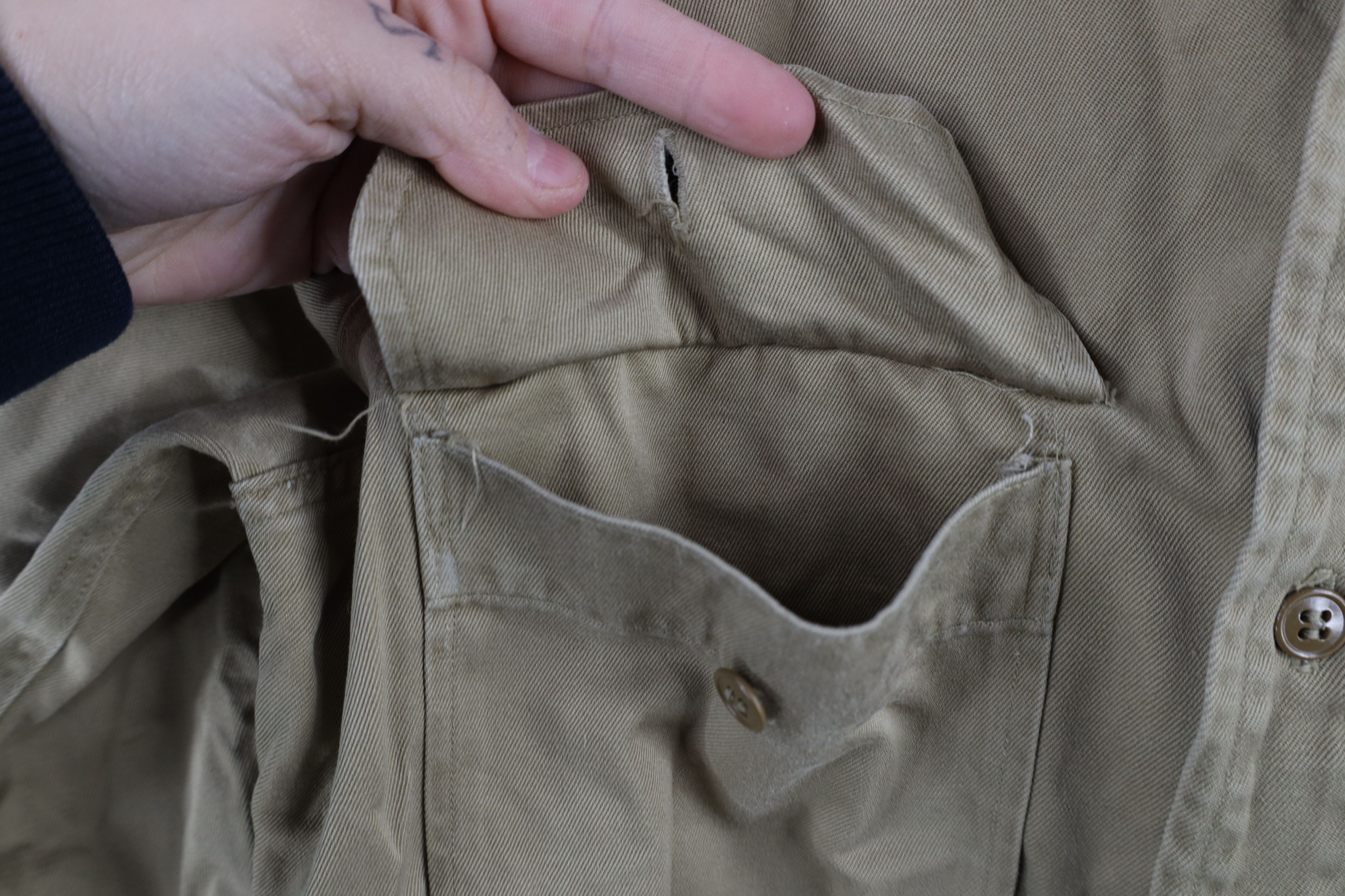 Vintage Vintage 40s World War II Army Patch Field Shirt Beige USA Size US M / EU 48-50 / 2 - 7 Thumbnail