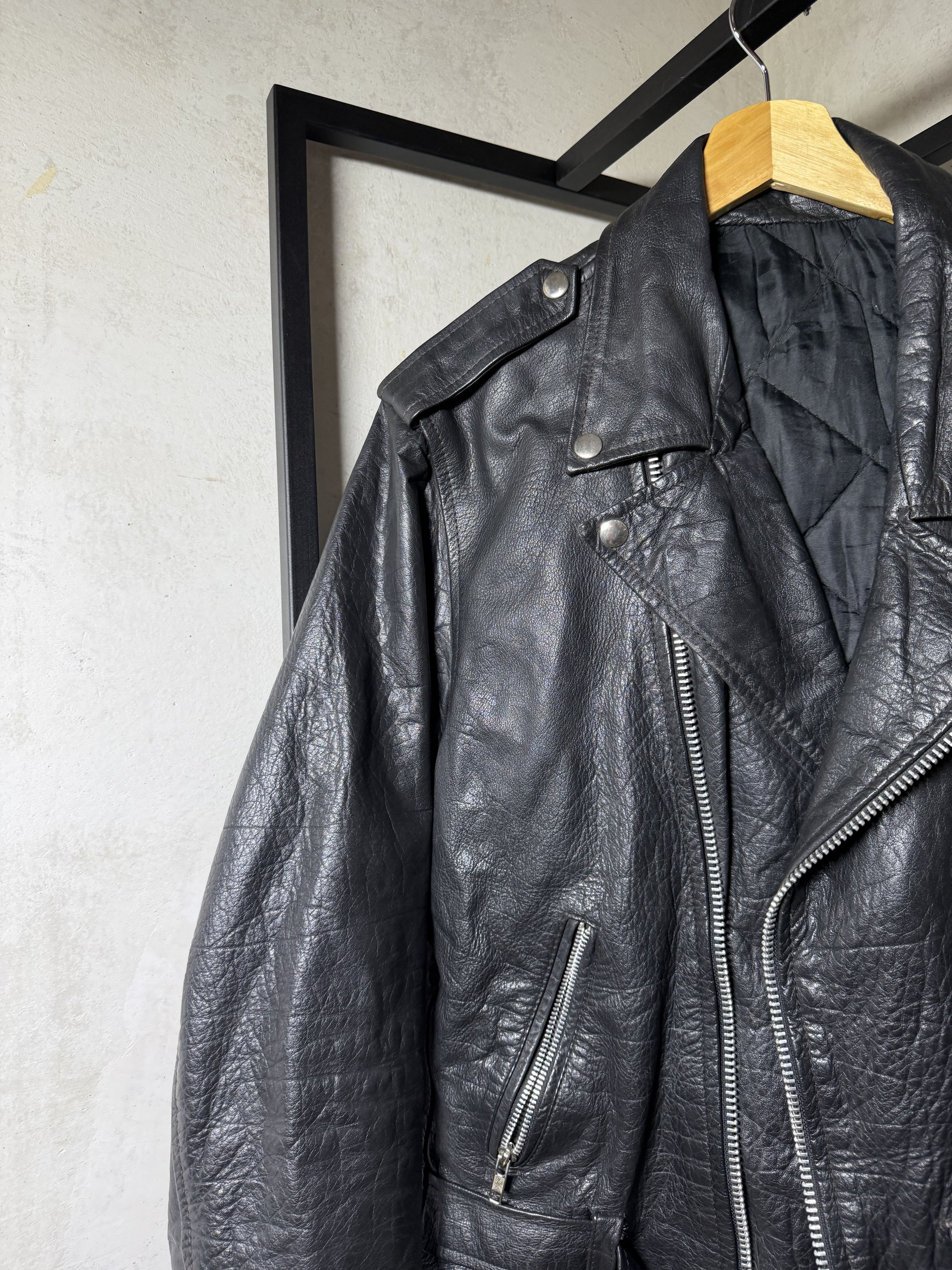Genuine Leather Genuine Leather Bikers Black Jacket Size US L / EU 52-54 / 3 - 2 Thumbnail