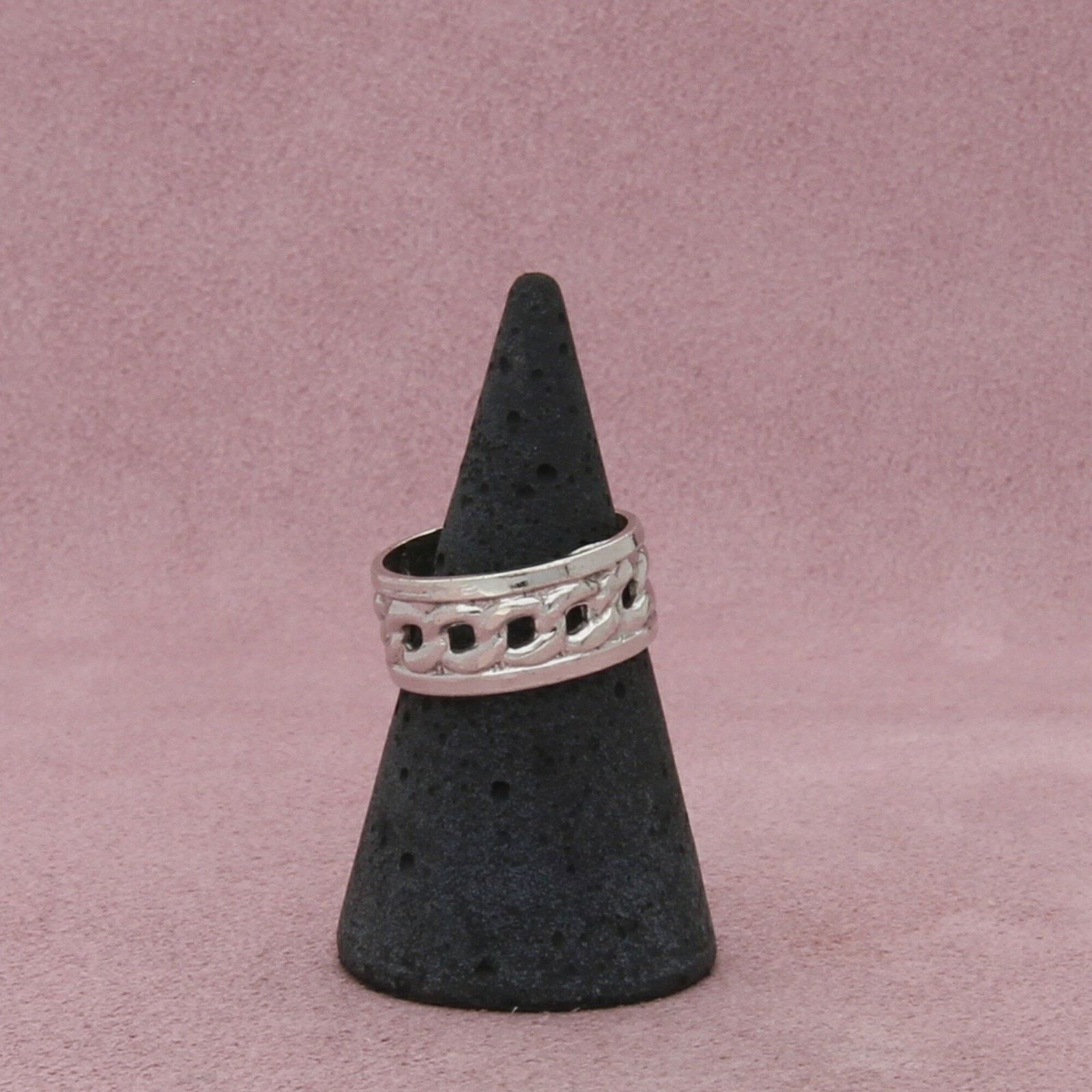 Sterling Silver sterling silver vintage curb chain band ring size 6.5 Size ONE SIZE - 4 Thumbnail