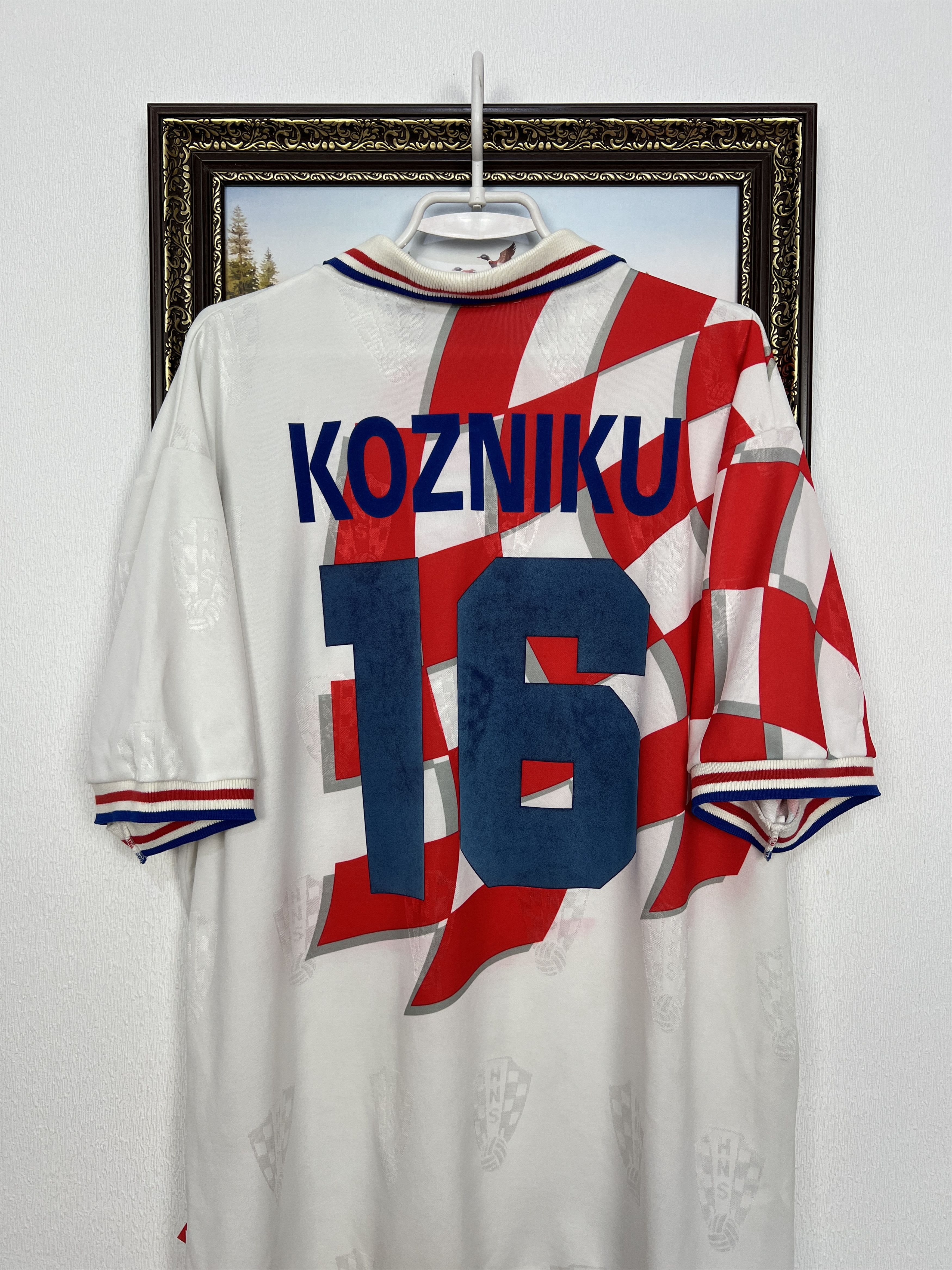 Lotto Sport Croatia football shirt 1998 Soccer World Cup #16 Kozniku Size US XXL / EU 58 / 5 - 13 Thumbnail
