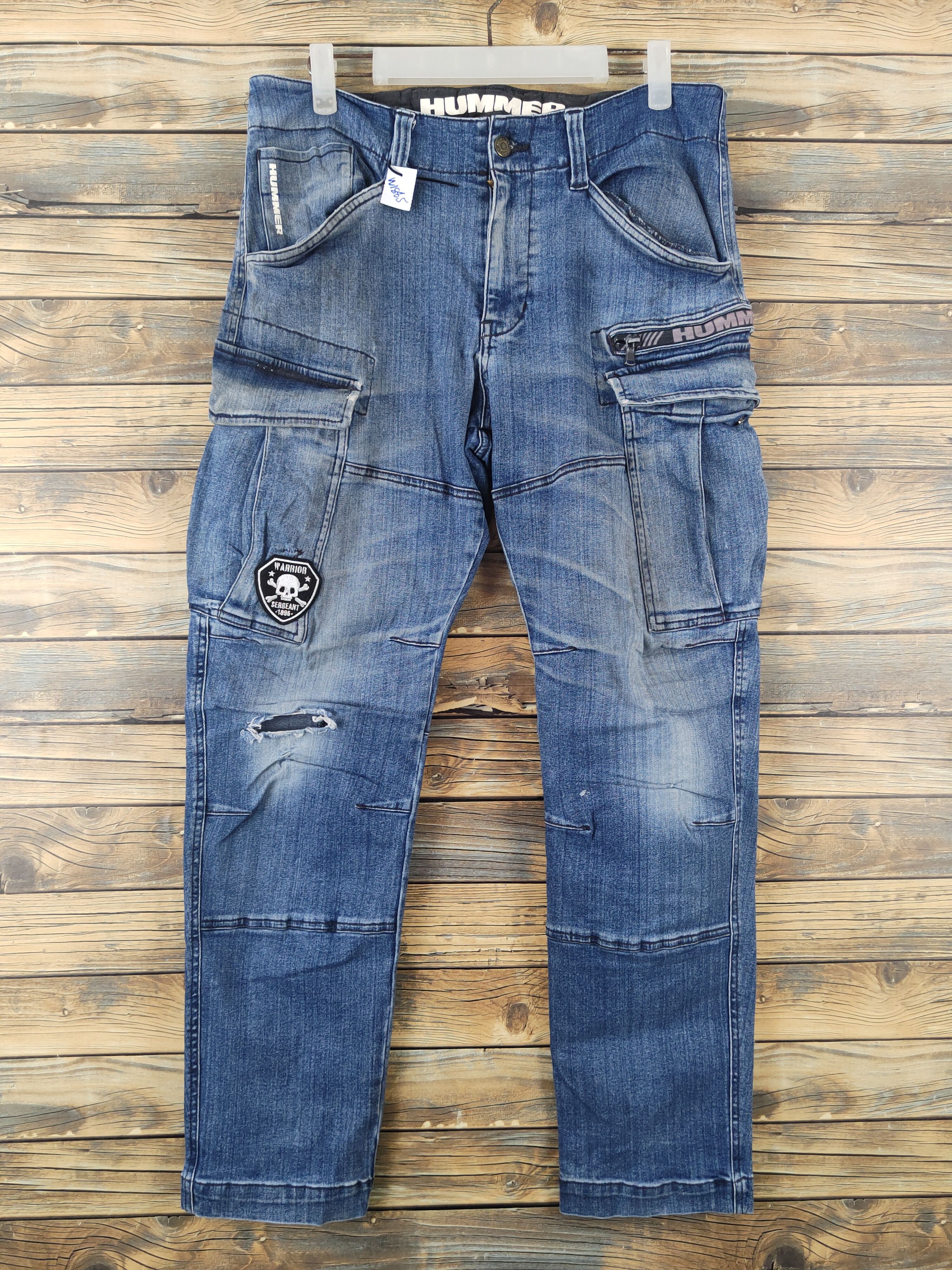 Japanese Brand Hummer tactical Distressed Ripped denim Jeans #W1865 Size US 33 - 1 Thumbnail