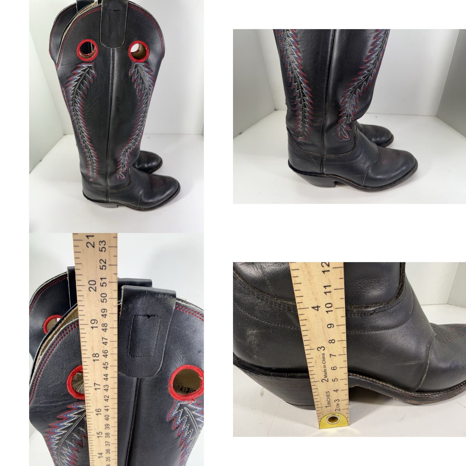 Vintage VINTAGE Olathe 20 Buckaroo Boots Men Size 8 D Black Leather Western USA Boots Size US 8 / EU 41 - 9 Thumbnail