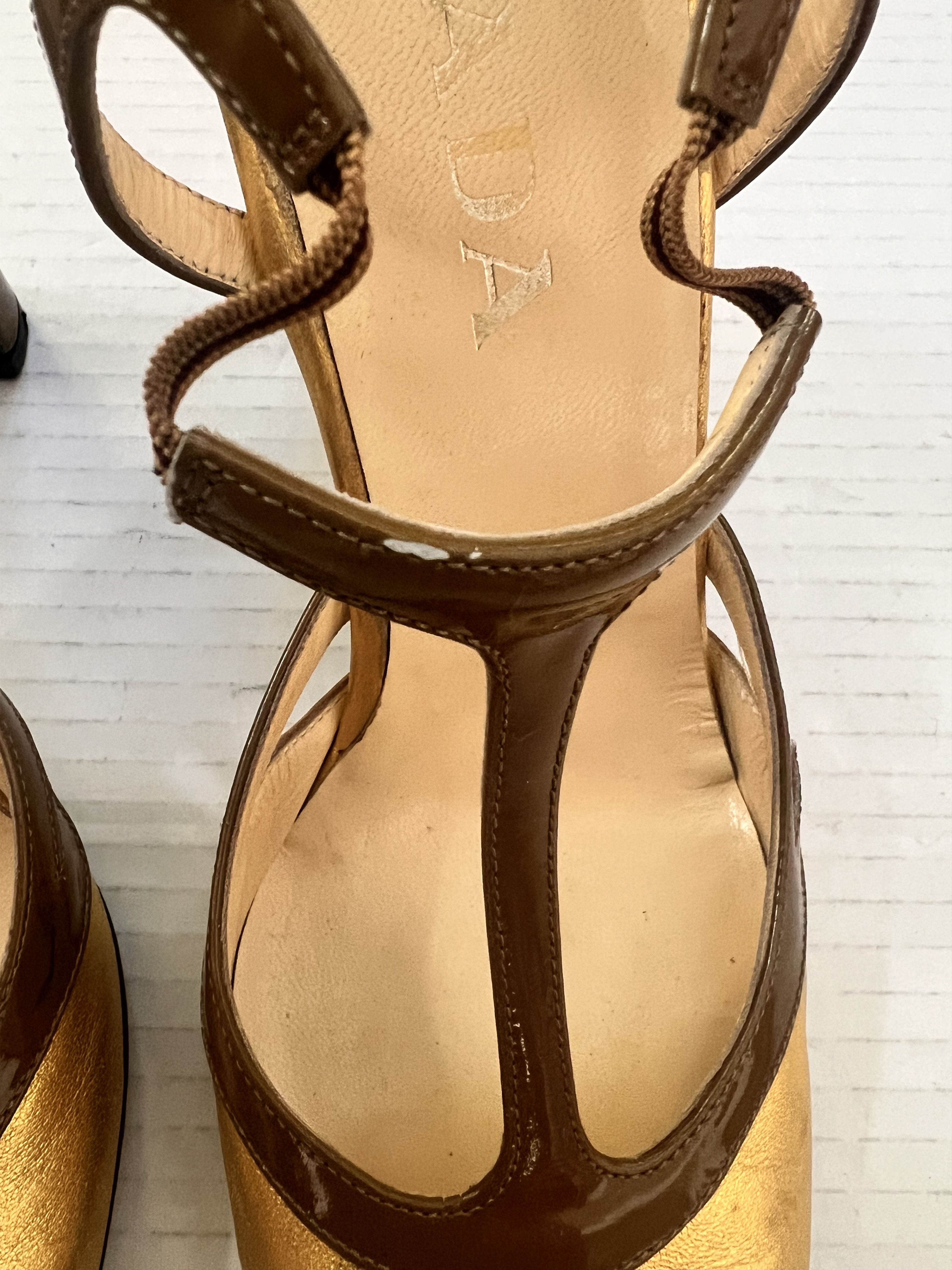 Prada Prada Gold vintage heels size 38 Size US 8 / IT 38 - 8 Thumbnail
