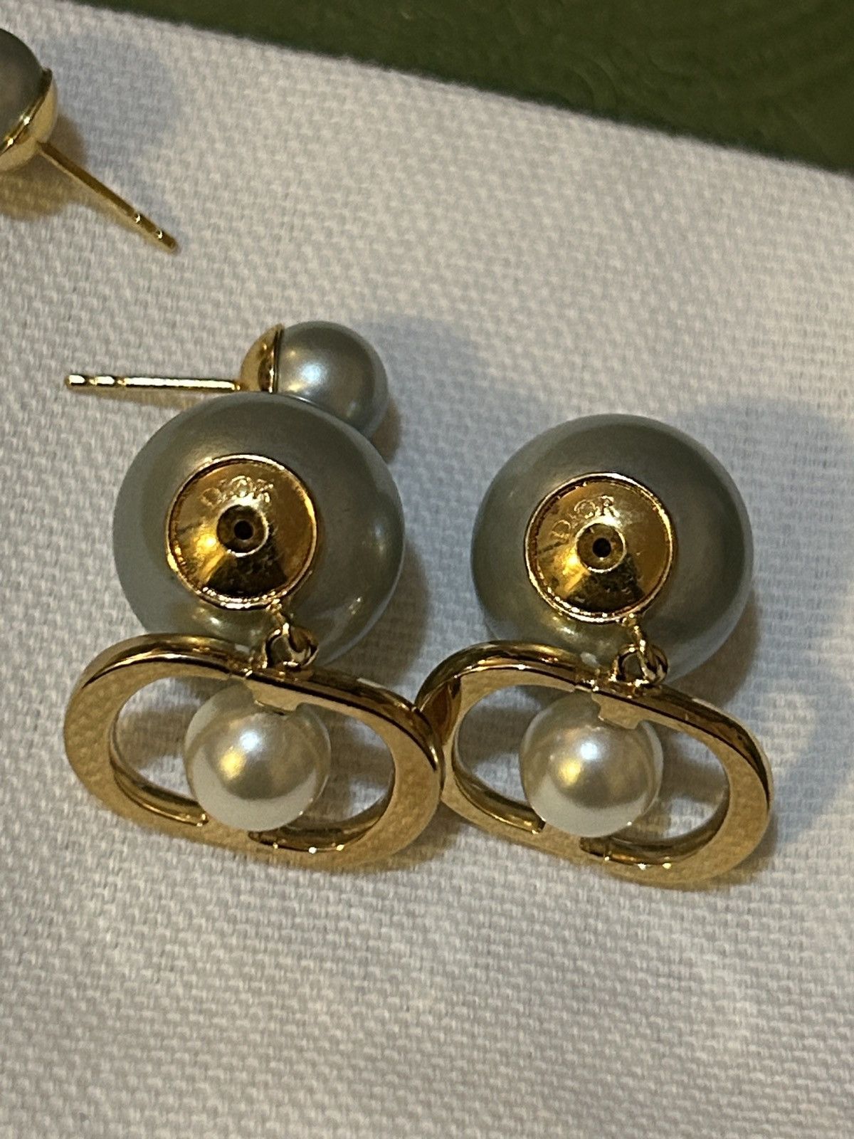 Dior DIOR TRIBALES EARRINGS Gold-Finish Metal w Pistachio Green Size ONE SIZE - 7 Thumbnail