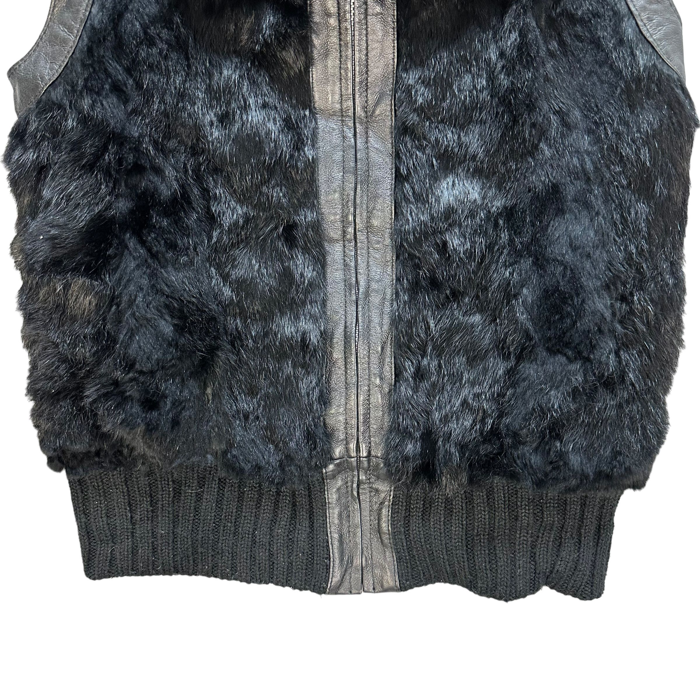 Comme Ca Ism Comme Ca Ism Rabbit Fur Leather Part Hybrid Vest #A9-0222 Size US S / EU 44-46 / 1 - 3 Thumbnail