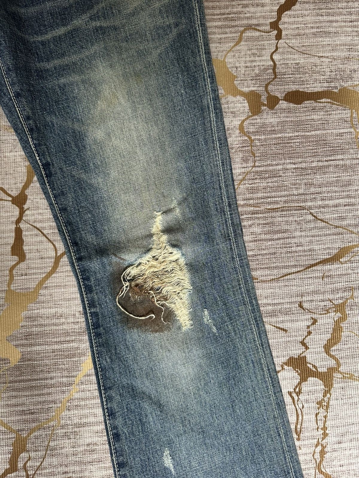 CIVARIZE FLARE Cavari A Studded Pocket Claw Marks Distressed Denim Size US 32 / EU 48 - 8 Thumbnail