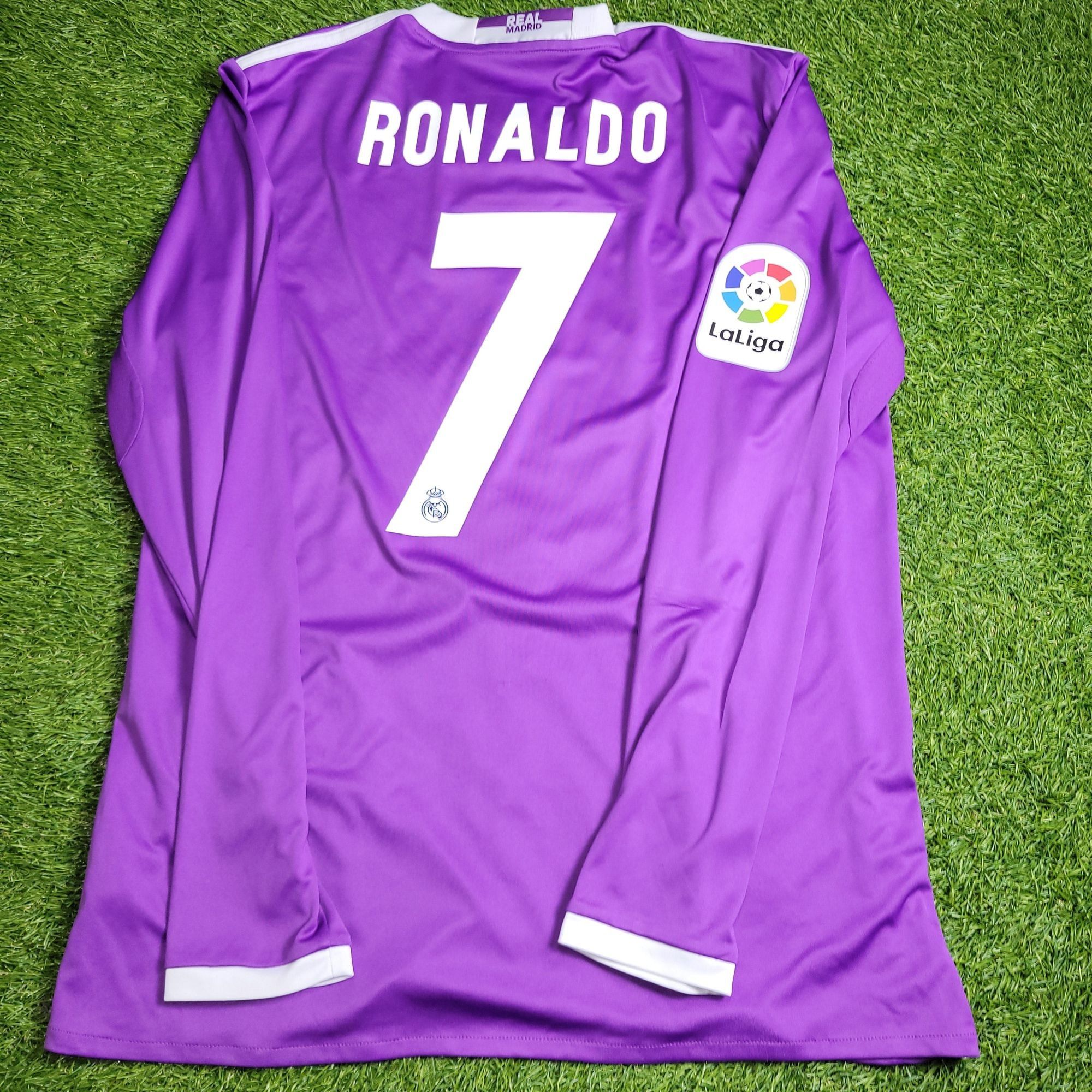 Adidas Ronaldo Real Madrid 2016 2017 Away Long Sleeve Soccer Jersey Size US L / EU 52-54 / 3 - 1 Thumbnail