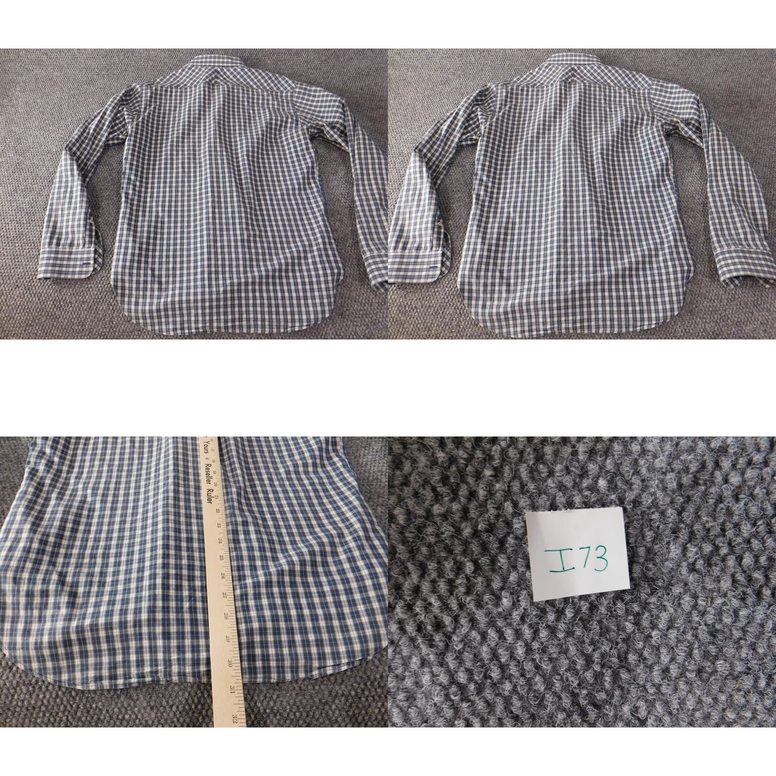 Billy Reid Billy Reid Mens Shirt M blue plaid button down slim knit collar Button-Up Mens Size US M / EU 48-50 / 2 - 8 Thumbnail