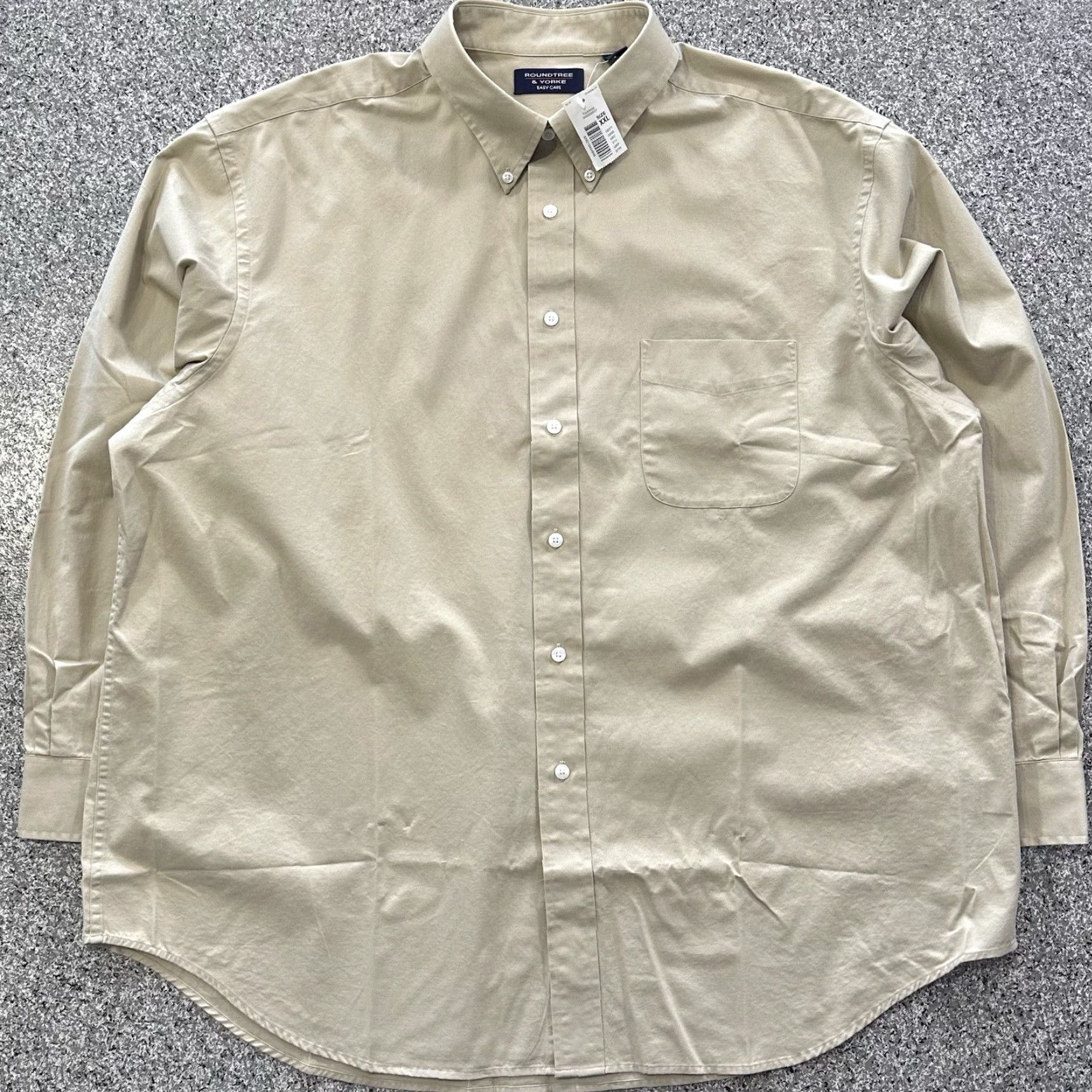 Roundtree & Yorke Roundtree & Yorke Shirt Mens 2XL Long Sleeve Button-Down Easy Care Tan Brown Solid Dress Shirt Men's 2XL Size US XXL / EU 58 / 5 - 2 Thumbnail