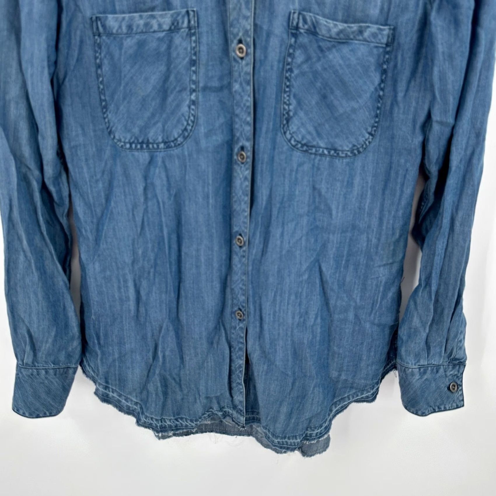 Rails Rails Kellen Dark Vintage Blue Tencel Button Down Shirt Womens XS INT624-076 Size XS / US 0-2 / IT 36-38 - 3 Thumbnail
