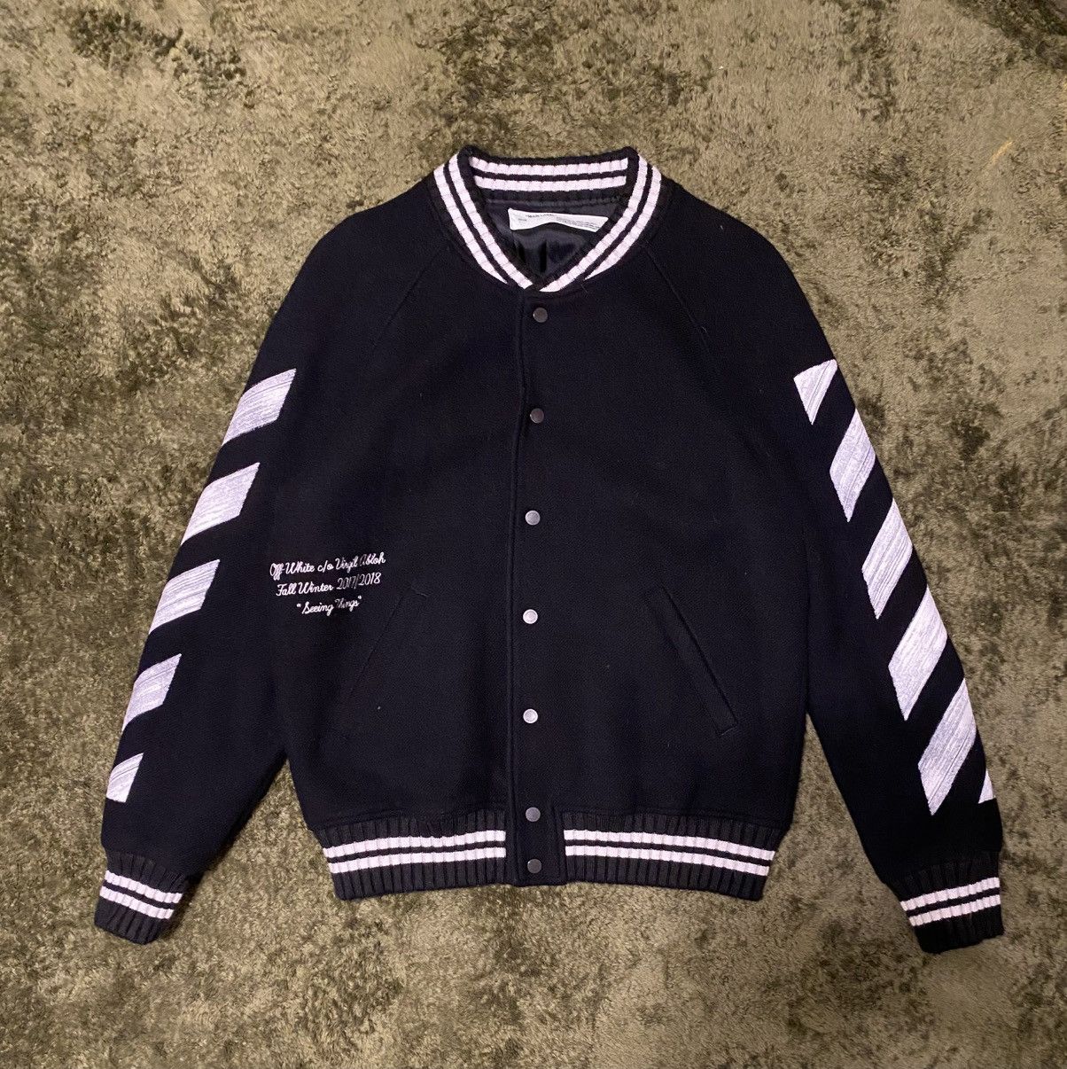 Off-White Used off white varsity jacket Size US M / EU 48-50 / 2 - 1 Thumbnail