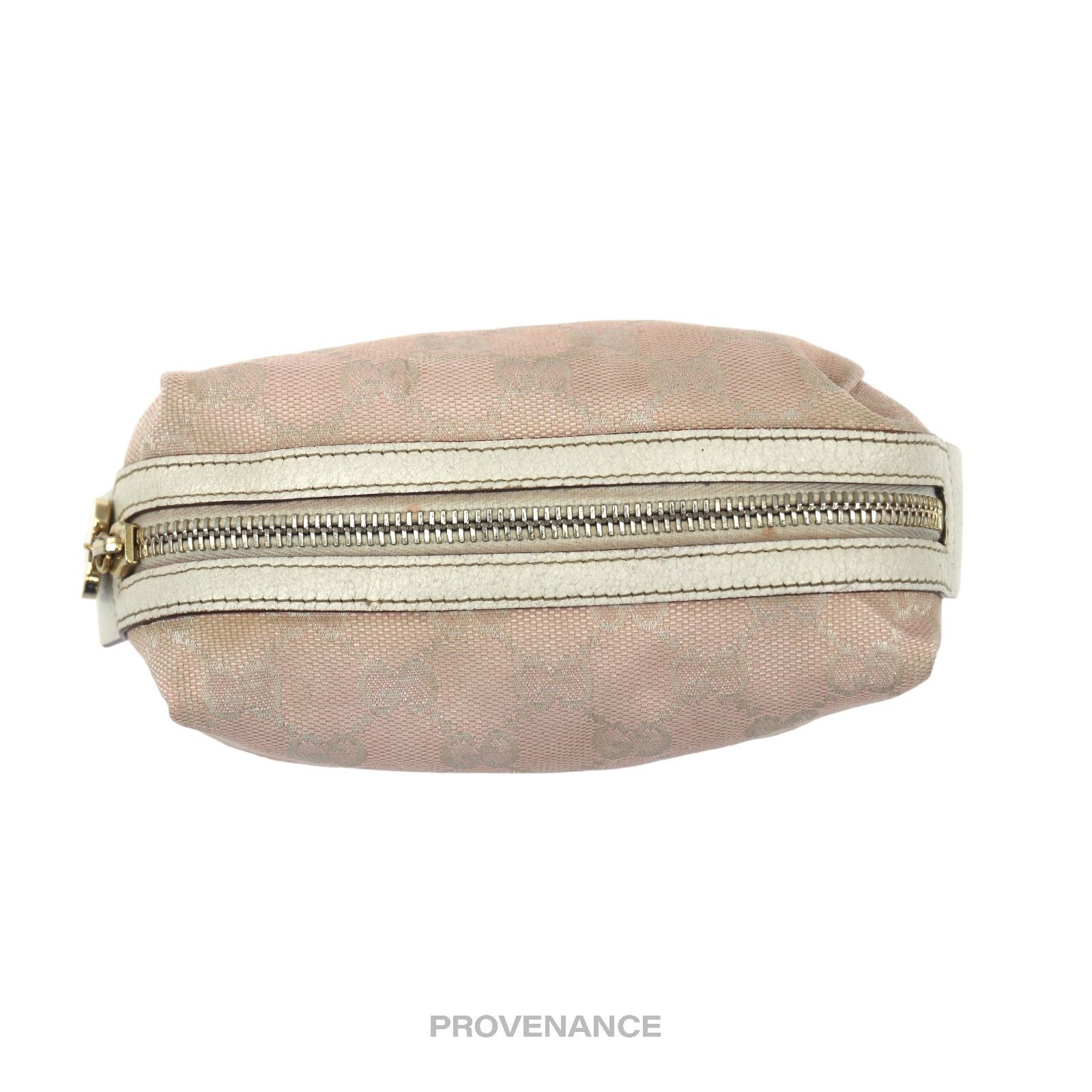 Gucci 🔴 Gucci Cosmetic Pouch - Powder Pink GG Canvas Heart Size ONE SIZE - 3 Thumbnail