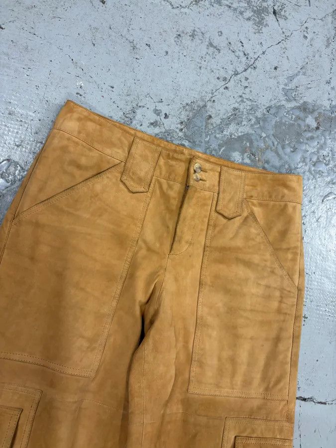 Dolce & Gabbana 2000s Dolce & Gabbana Camel Suede Leather Cargo Pants Size US 32 / EU 48 - 5 Thumbnail
