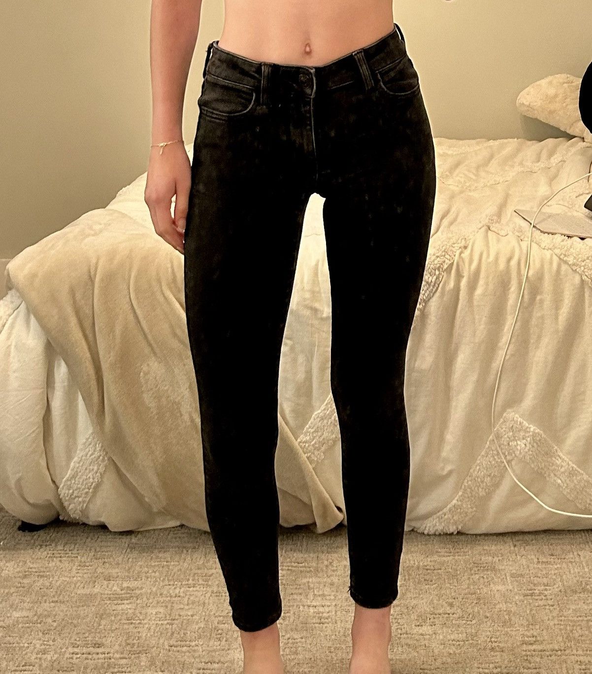 American Eagle Outfitters American Eagle black skinny jeans short length Size 24" / US 00 / IT 34 - 1 Thumbnail