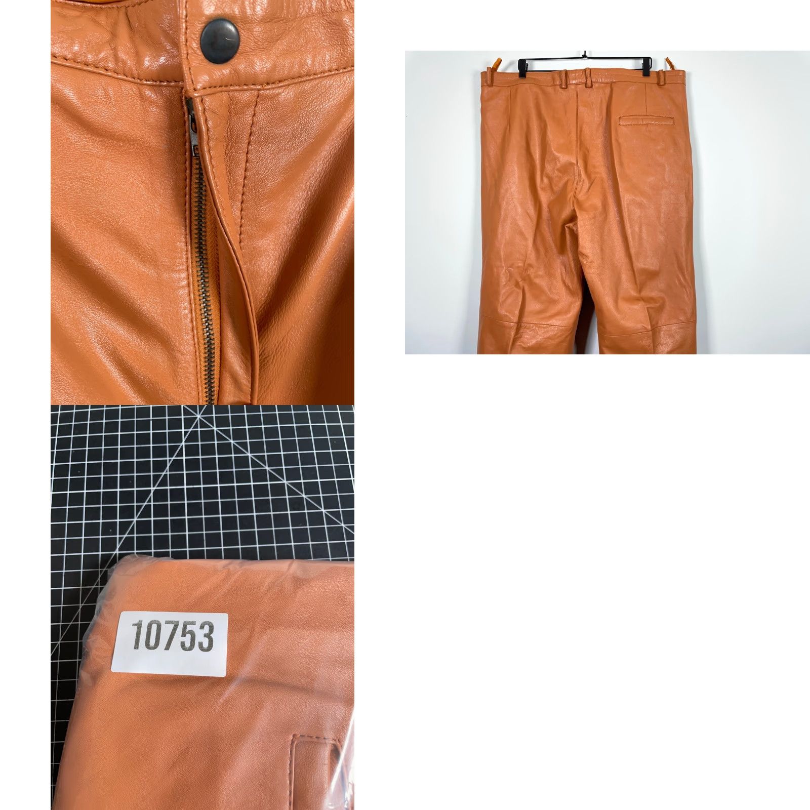 Vintage VINTAGE Man Art Leather Pants 90s Pleated Mens 46 Straight Baggy High Waist Brown Red Unlined 90s Theme Mens Apparel Size US 44 / EU 60 - 10 Thumbnail
