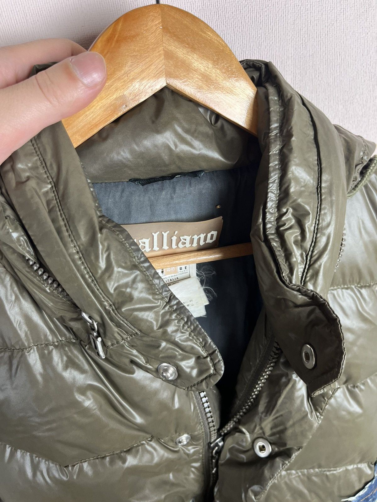 John Galliano John Galliano G Denim Logo Down Puffer Hooded Jacket Size M Size US M / EU 48-50 / 2 - 24 Thumbnail