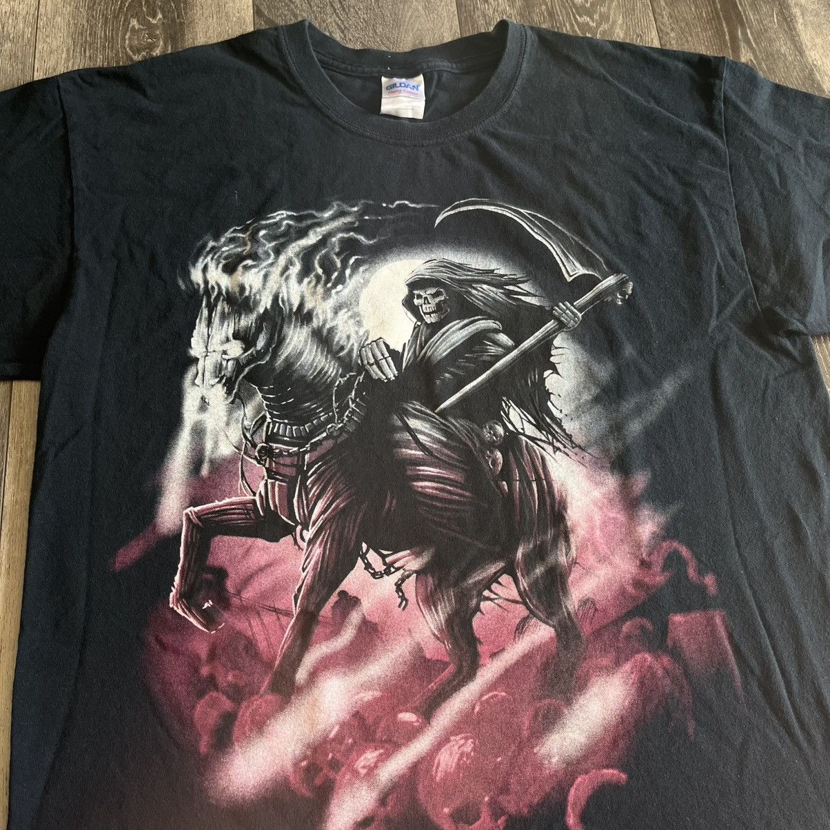 Affliction × Vintage Vintage 2000s Affliction Style Grim Reaper Skull Graphic Tee Size US L / EU 52-54 / 3 - 1 Thumbnail