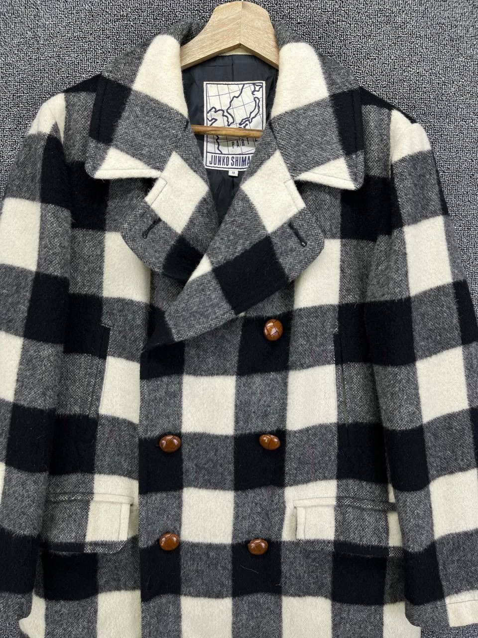 Junko Shimada Junko Shimada Japanese Designer Shadow Plaid Wool Jacket Size US M / EU 48-50 / 2 - 5 Thumbnail