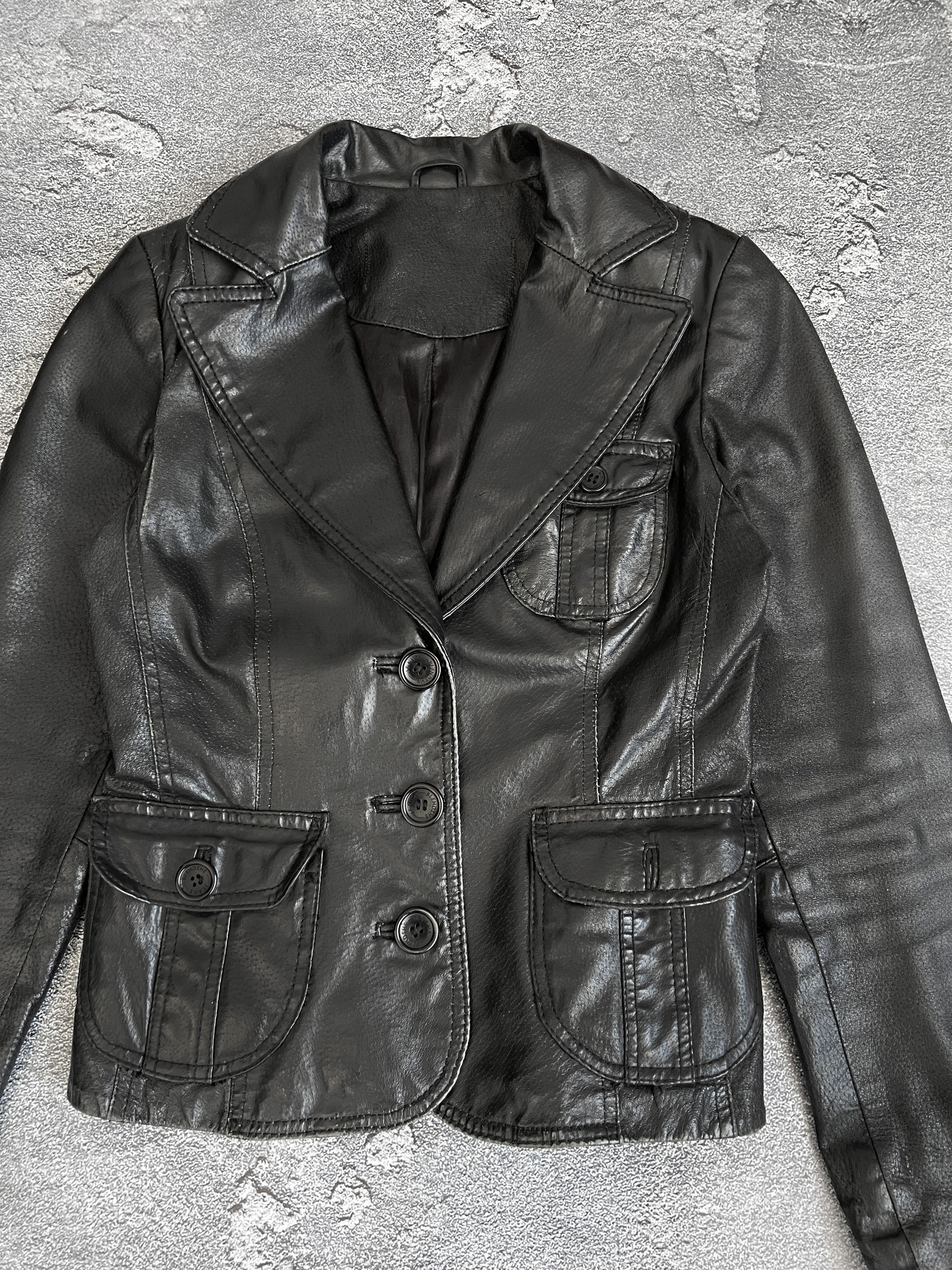 Vintage Leather jacket blazer y2k gothic grunge Size S / US 4 / IT 40 - 4 Thumbnail