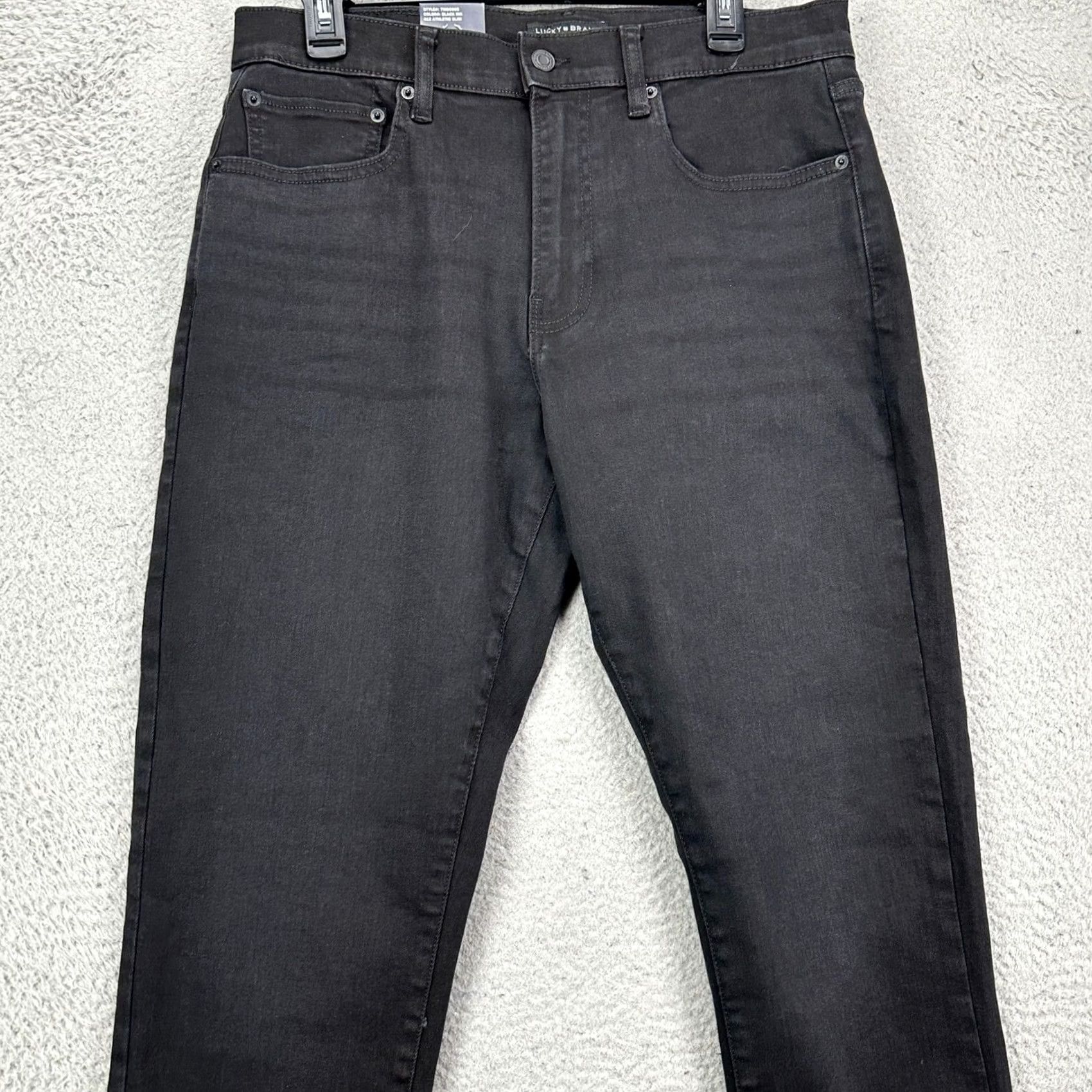 Lucky Brand Lucky Brand 412 Mens Slim Fit Jeans 32X32 Black Distressed Mid Rise Denim 5 Pocket Casual Outdoor Mens Size US 32 / EU 48 - 3 Thumbnail