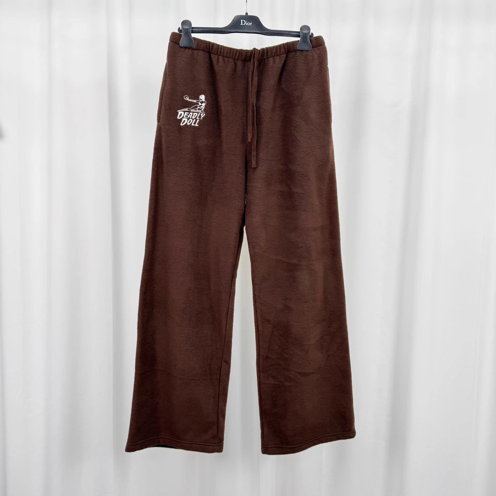 Deadly Doll Deadly Doll brown emb polar fleece pants M new Size US 35 - 1 Thumbnail