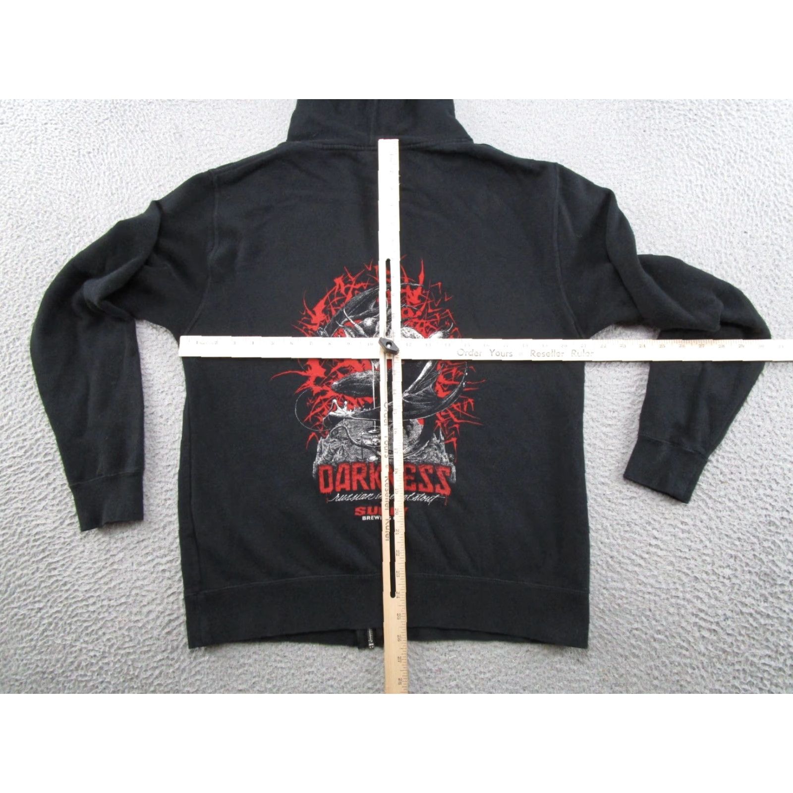 Vintage Surly Brewing Darkness Devil Demon Hoodie Men's Zip Sweatshirt ReadingREAD Black Cotton Fleece Pockets Size US M / EU 48-50 / 2 - 6 Thumbnail