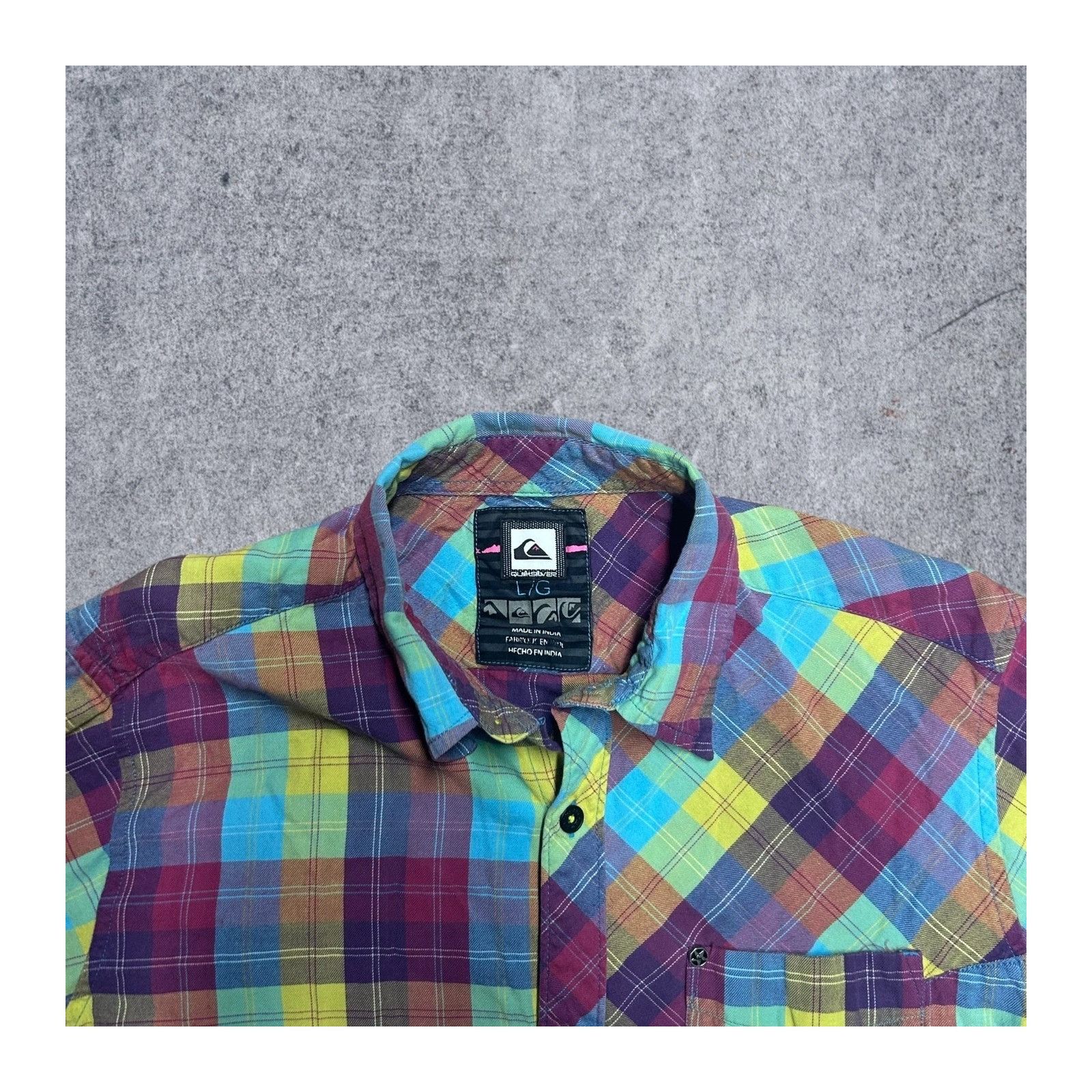 Quiksilver Quicksilver Multicolor Bright Rainbow Plaid Flannel Shirt La Size US L / EU 52-54 / 3 - 5 Thumbnail