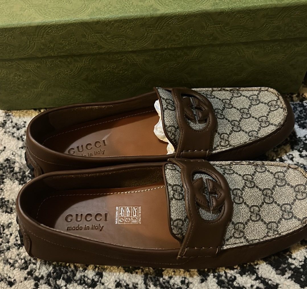Gucci Gucci GG Logo Interlocking G Driving Loafer Size US 9 / EU 42 - 4 Thumbnail