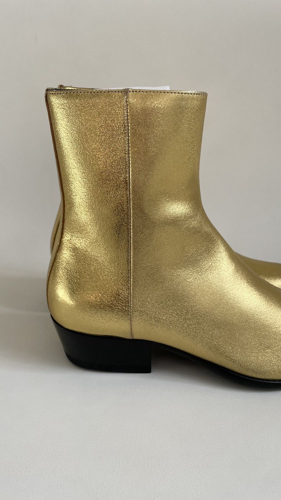 Maison Margiela S/S 17 Cuban Heel 'Gold Leather' Boots Size US 8 / EU 41 - 5 Thumbnail