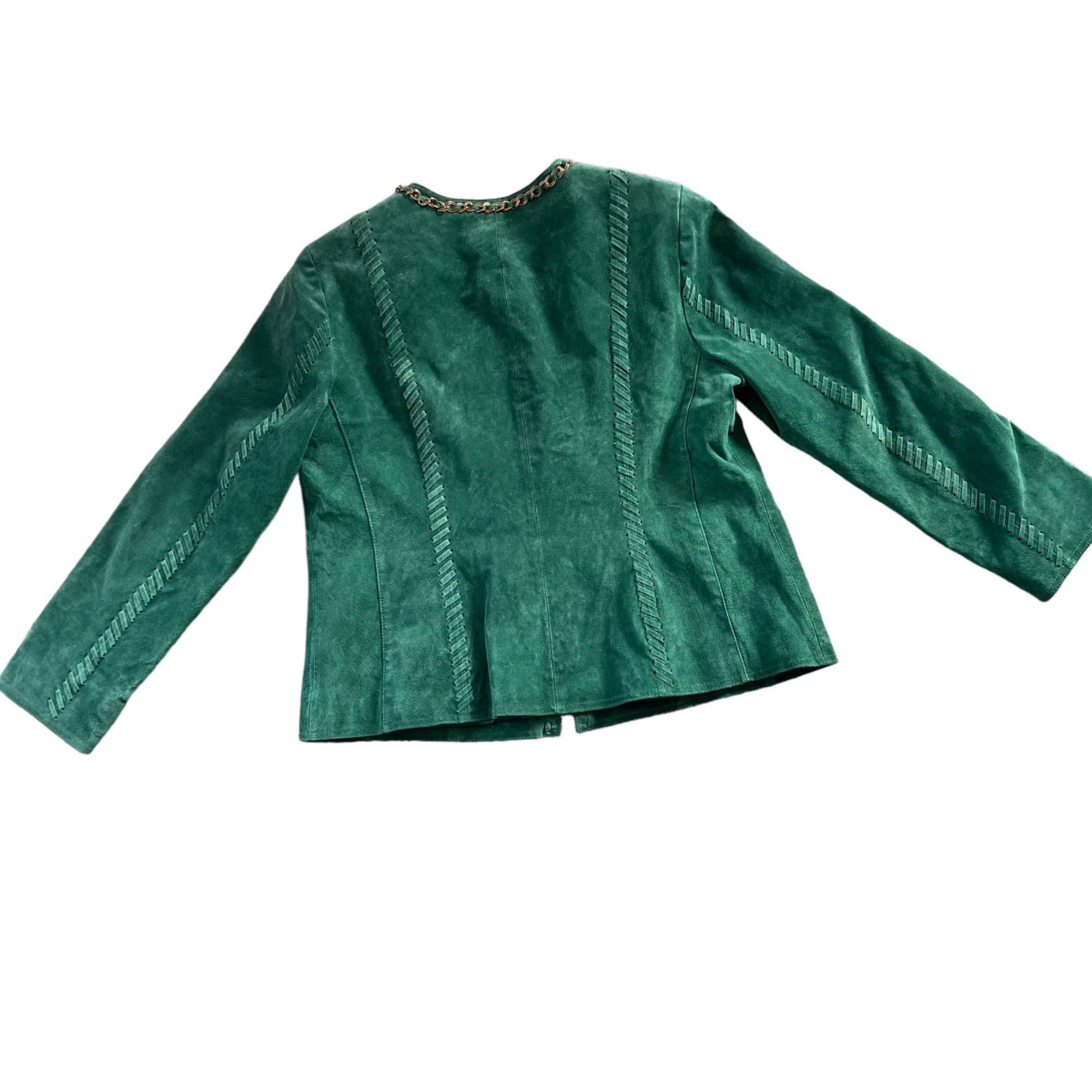 Other Hal Rubenstein Jade Green 100% Leather Fully Lined Jacket 1X Size XL / US 12-14 / IT 48-50 - 4 Thumbnail