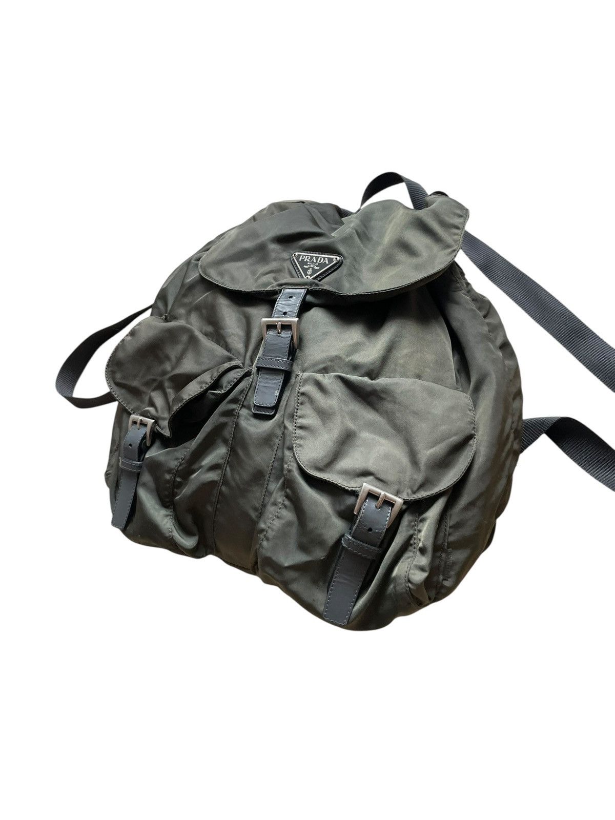 Prada Prada Nylon Backpack khaki , Prada triangle logo back pack Size ONE SIZE - 3 Thumbnail