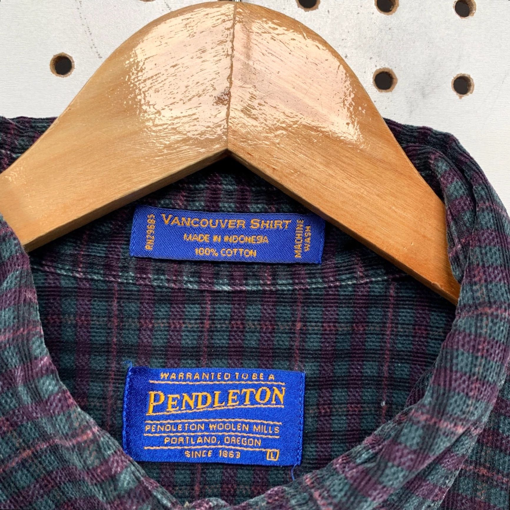 Pendleton Pendleton Button Shirt Mens Large Vancouver Green Purple Plaid Textured Size US L / EU 52-54 / 3 - 3 Thumbnail