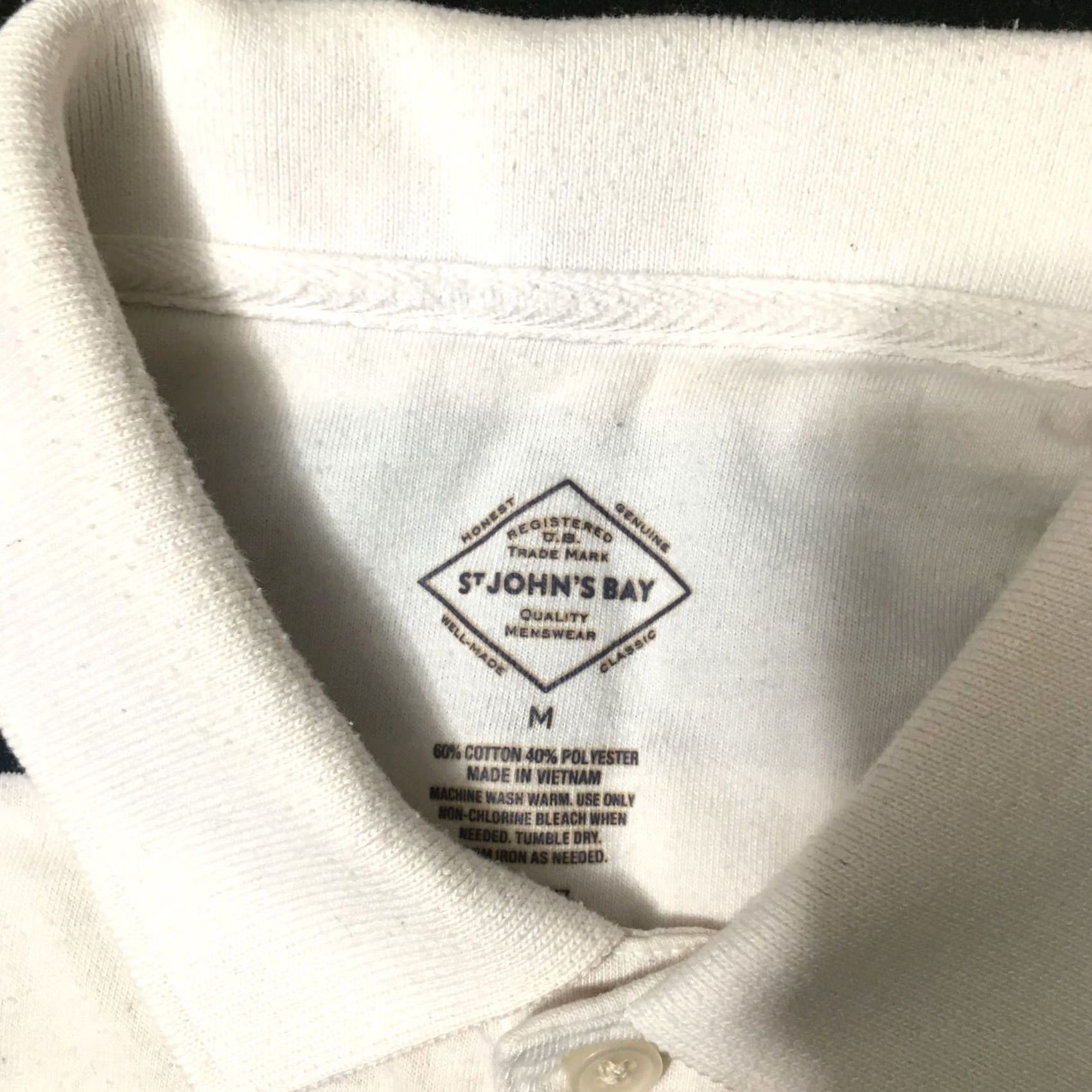 Vintage VINTAGE St. John's Bay Polo Shirt Mens Medium short Sleeve Striped Collared Size US M / EU 48-50 / 2 - 2 Thumbnail