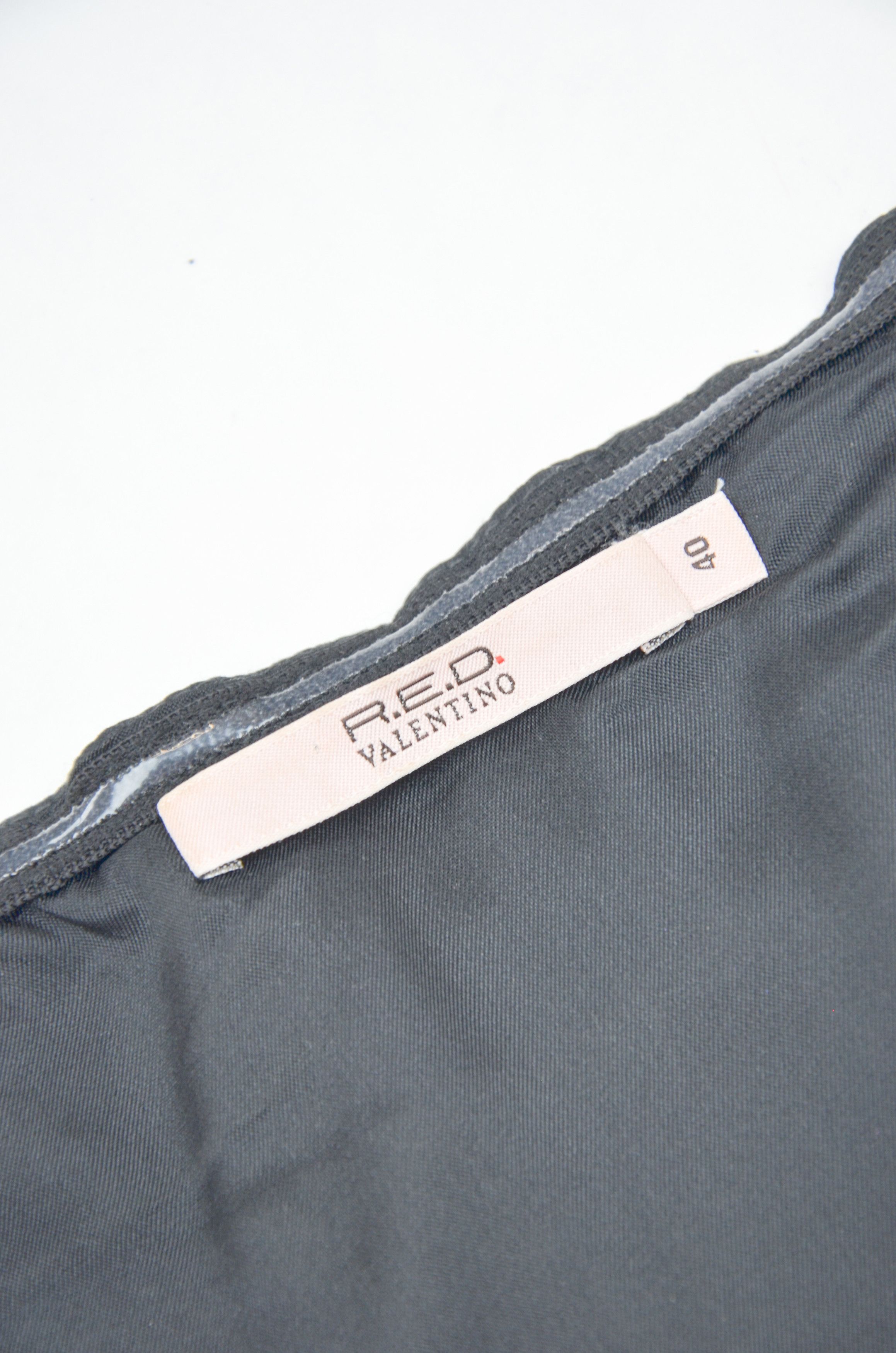 RED Valentino RED Valentino Black Satin Bow Detail Strapless Skirt 40 Size 40" / US 18 - 5 Thumbnail