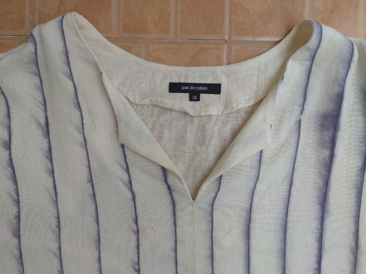 Pas de Calais PAS DE CALAIS STRIPED LINEN BLEND BLOUSE SHIRT SIZE 36 Size M / US 6-8 / IT 42-44 - 2 Thumbnail