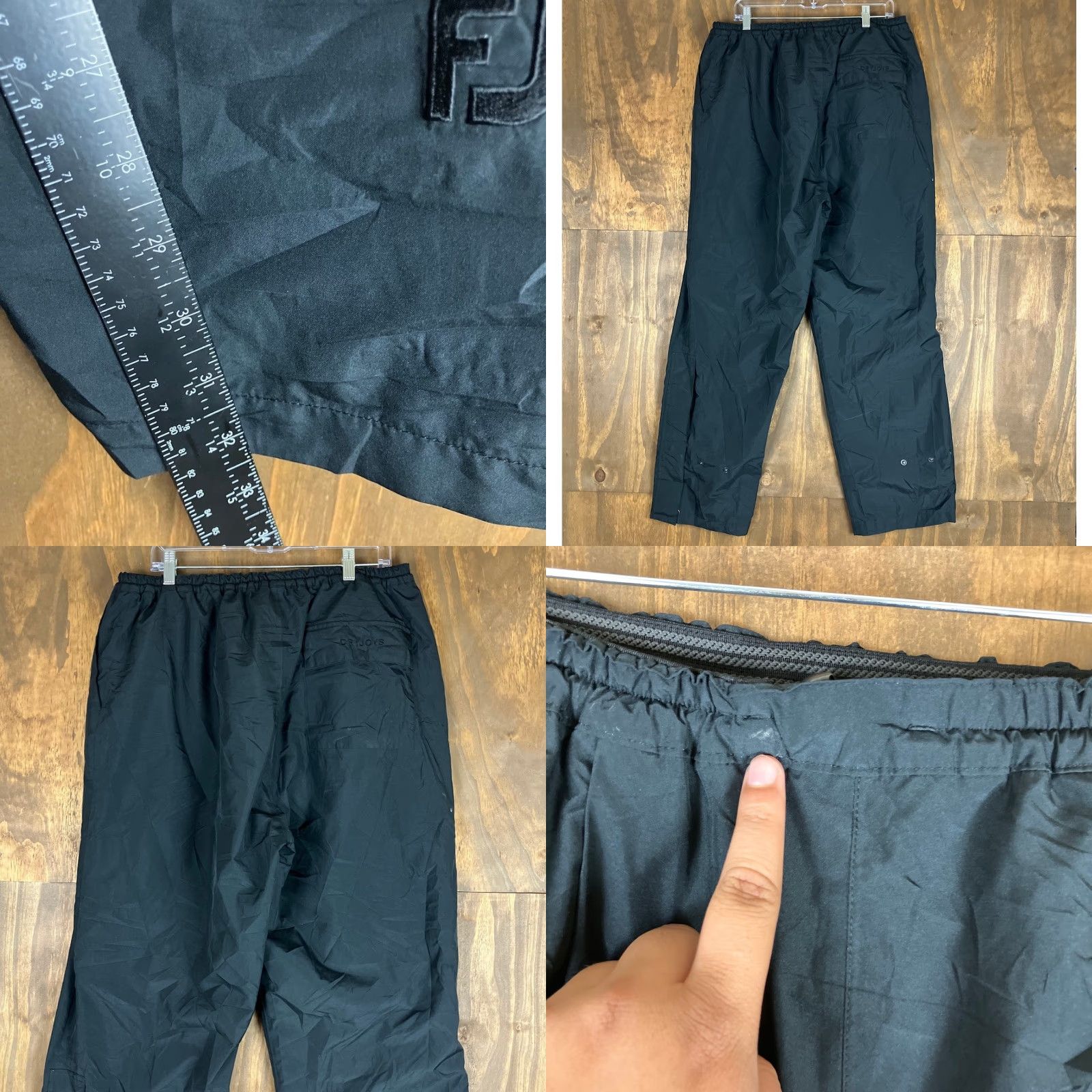 Nike Dryjoys by FootJoys Mens Pants Black Rain Windbreaker Lined Pull On XL Size US 33 - 8 Thumbnail