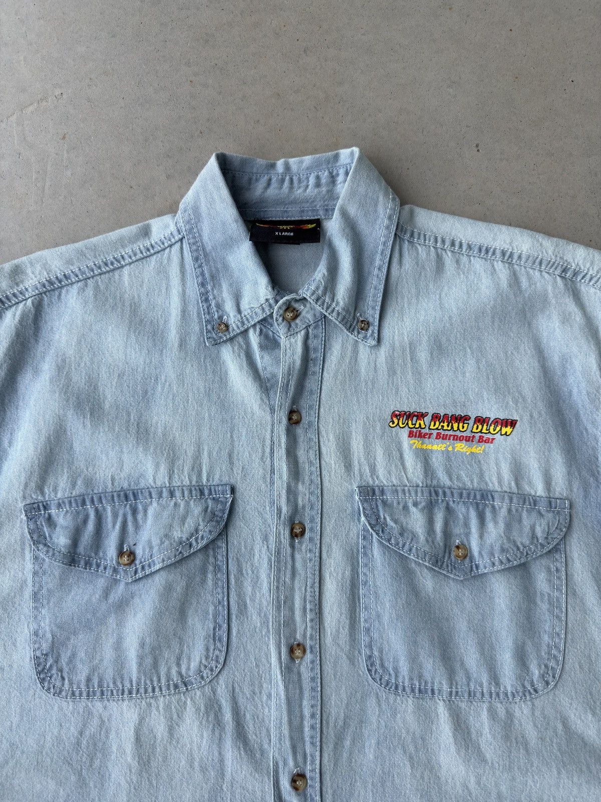 Vintage Vintage Y2K Suck Bang Blow Denim Biker Button up Cutoff Size US XL / EU 56 / 4 - 4 Thumbnail
