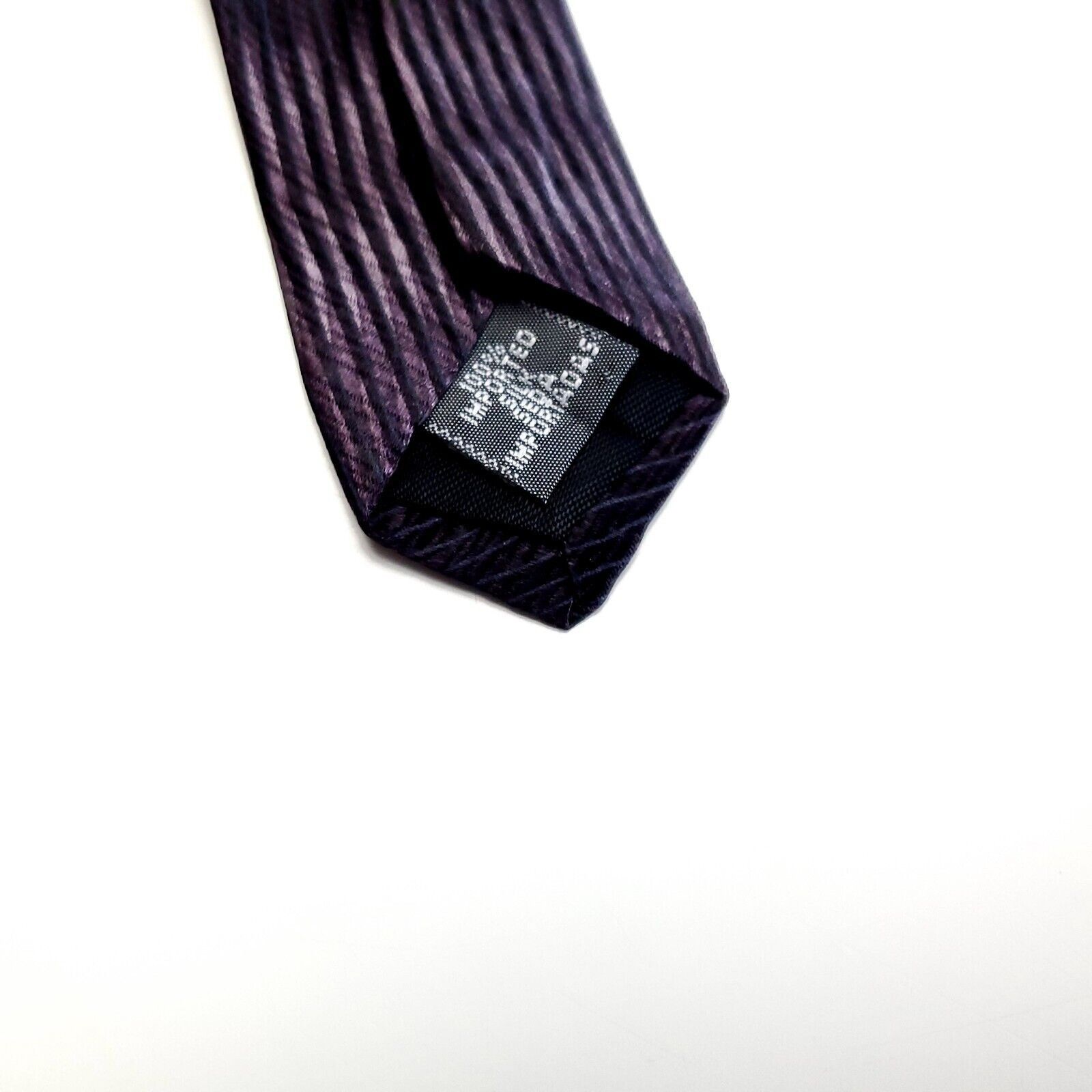 Designer Milano Uomo Purple Woven Wavy Striped Silk Tie Size ONE SIZE - 4 Thumbnail