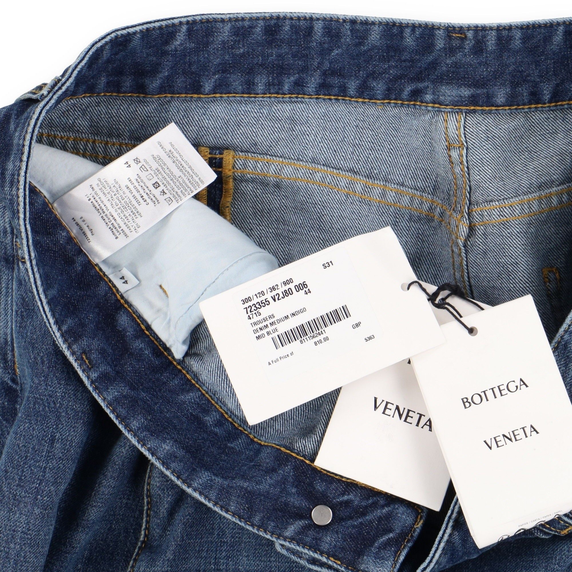 Bottega Veneta Mid Blue Curved Shape Cropped Jeans Size 30" / US 8 / IT 44 - 7 Thumbnail