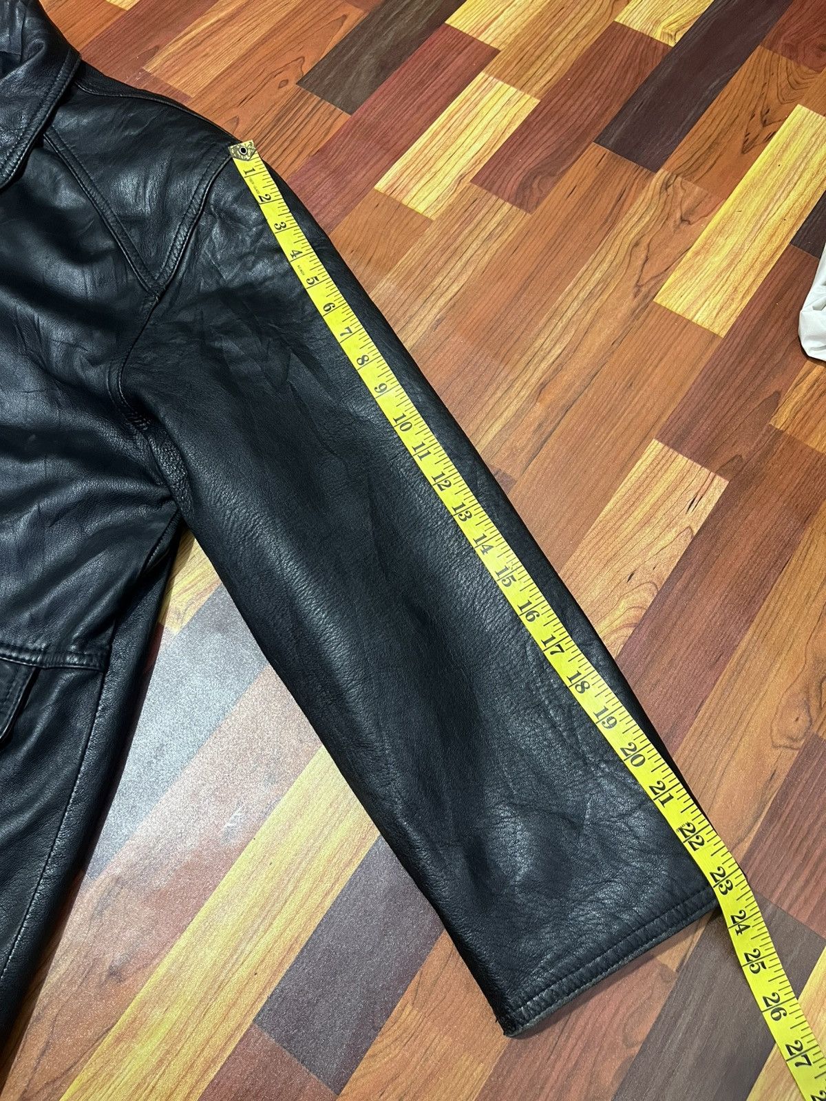 Genuine Leather Vintage Korean Leather Car Coat Jacket Black M Size US M / EU 48-50 / 2 - 18 Thumbnail