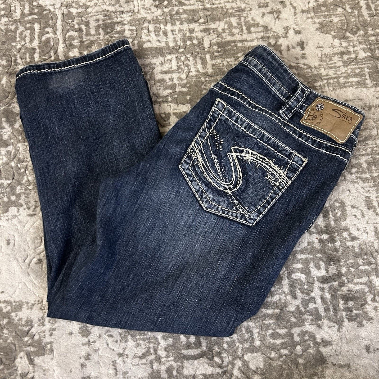 Silver Jeans Co. Silver Jeans Aiko Capri Jeans Sz 32 Dark Wash Denim Mid Rise Size 32" / US 10 / IT 46 - 1 Thumbnail
