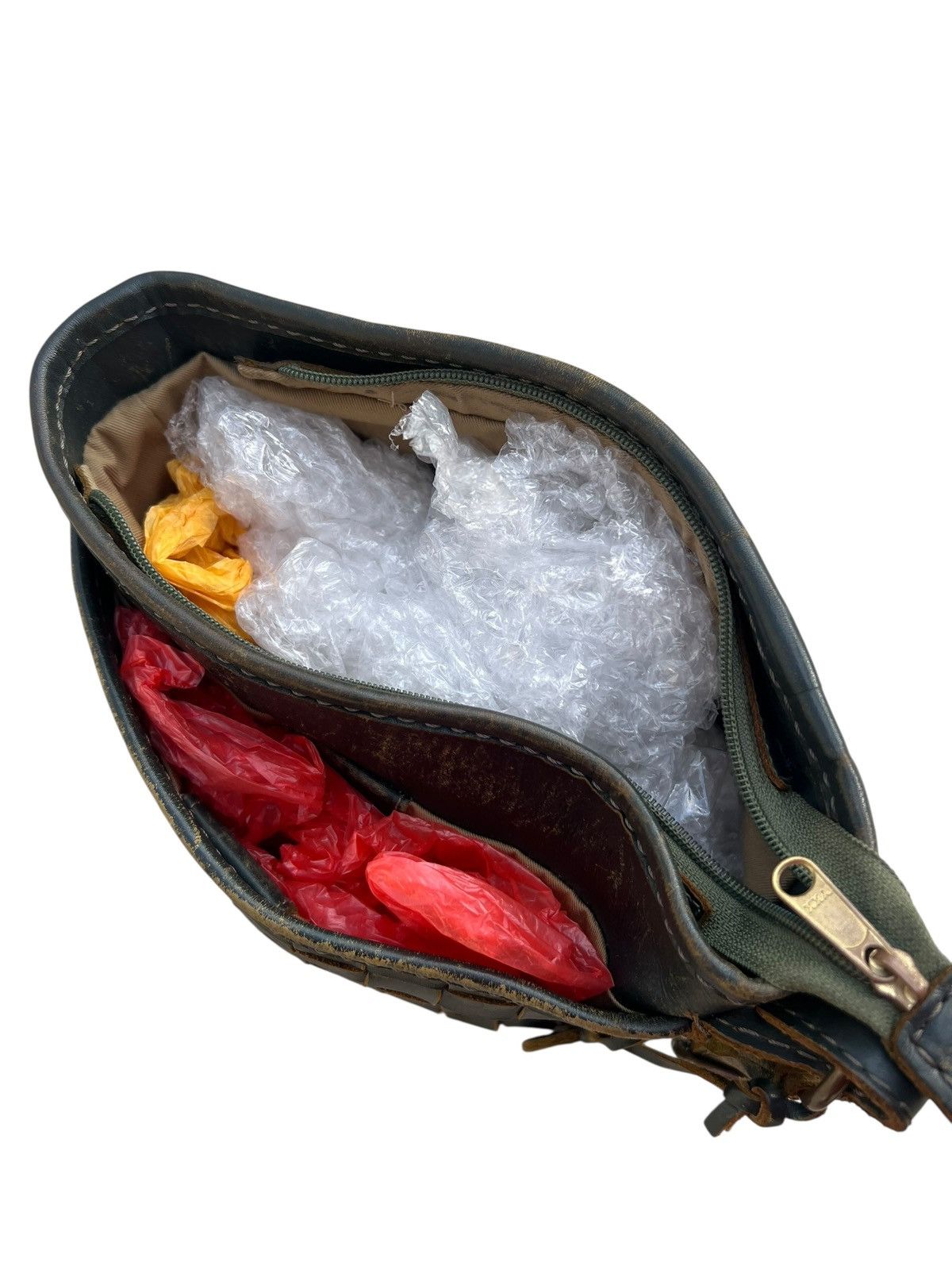 Leather Distressed Patina Intrecciato Leather Bag Zucchero Filato Size ONE SIZE - 21 Thumbnail