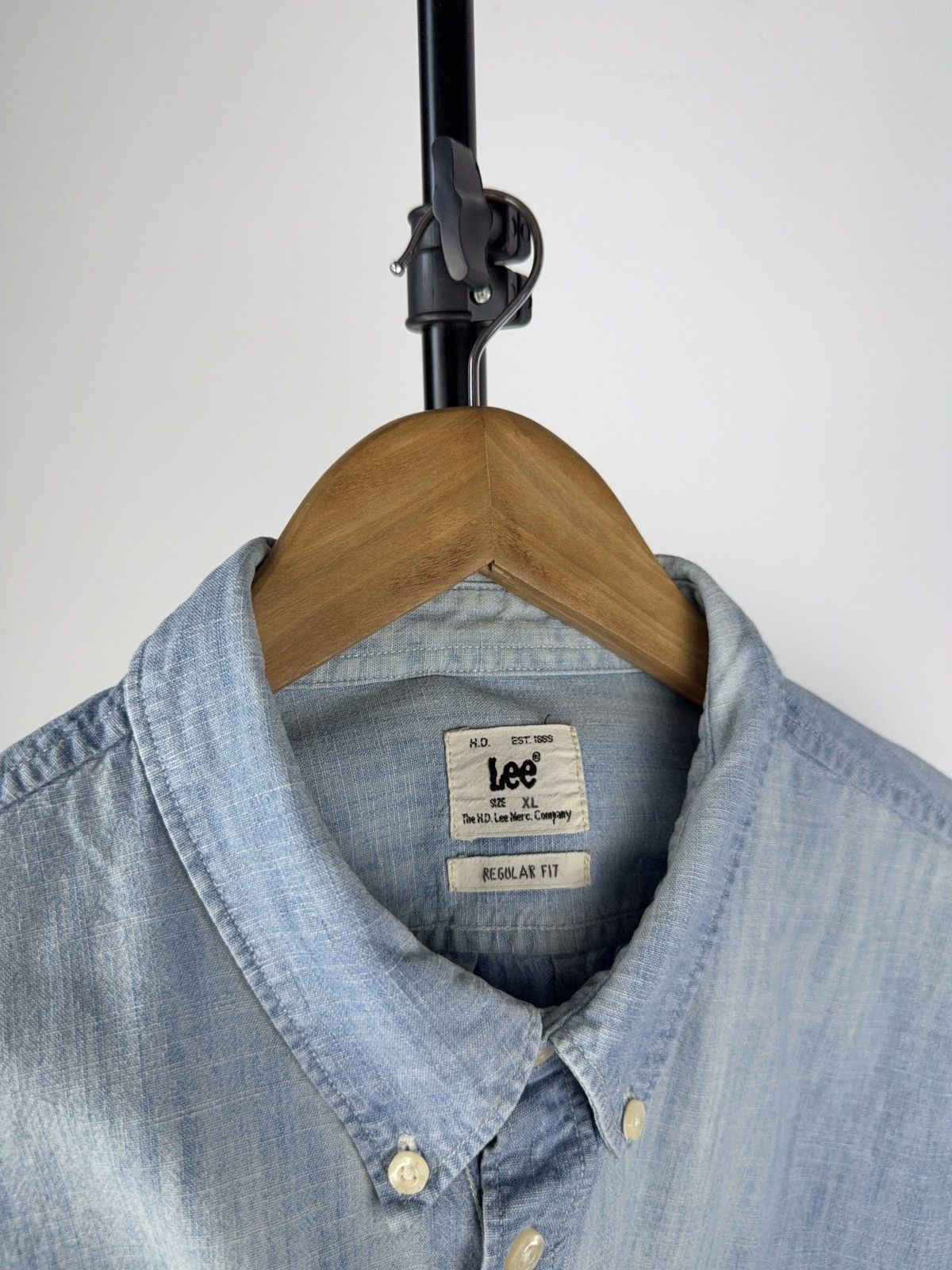 Lee Western Lee Light Denim Button-Down Shirt Vintage Style Size US XL / EU 56 / 4 - 3 Thumbnail