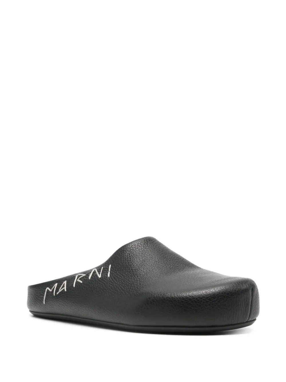 o1w1db11125 Logo Embroidered Slippers in Black