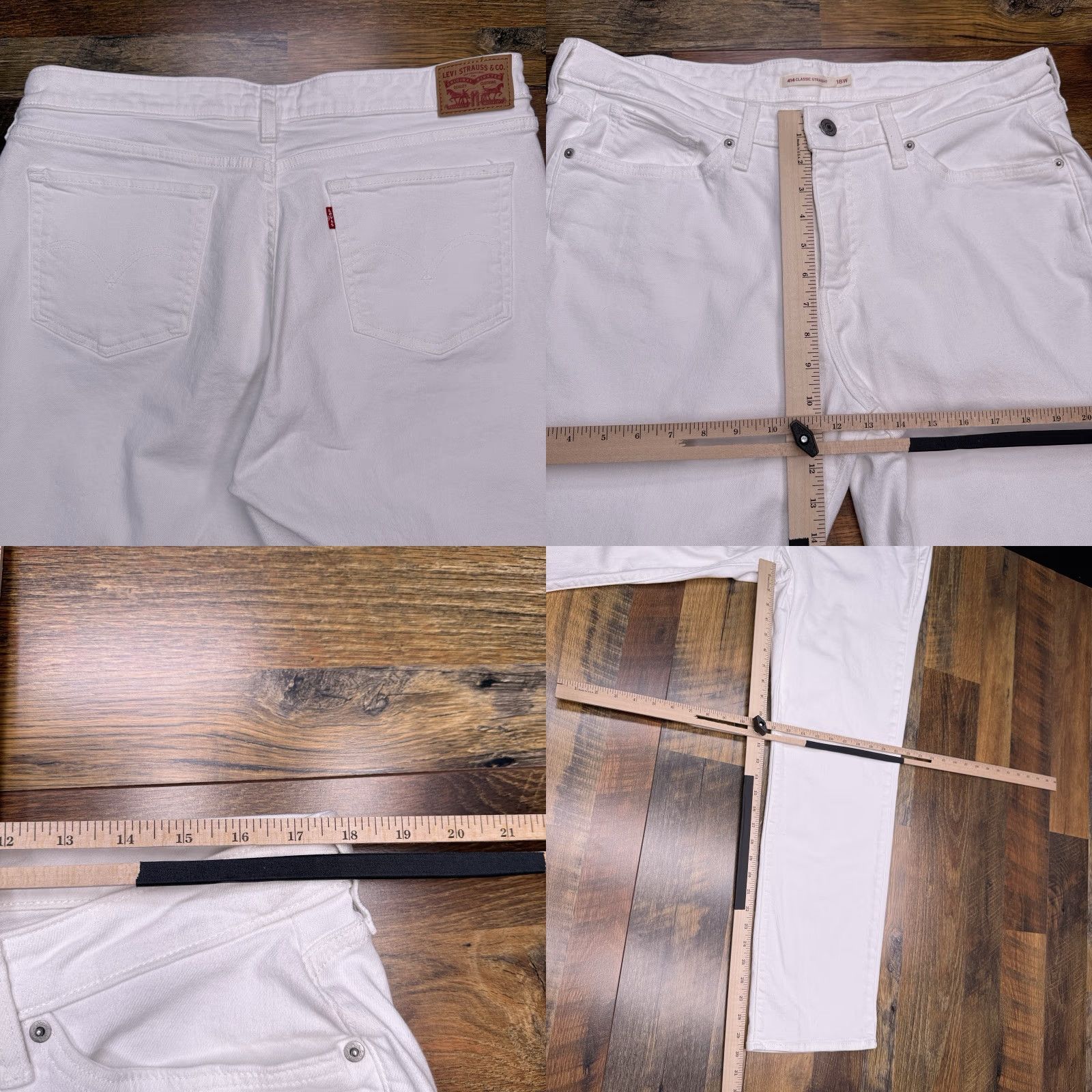 Levi's Levi's 414 Classic Straight Jeans Womens 18W White High Rise Stretch Size 40" / US 18 - 8 Thumbnail
