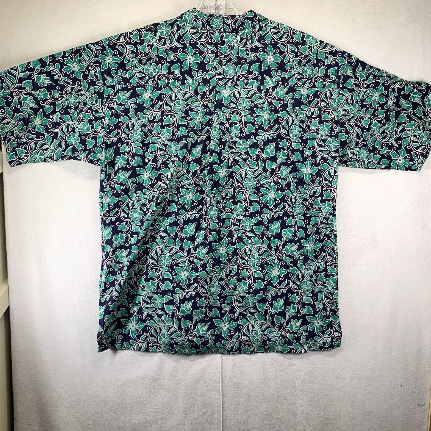 Jantzen VINTAGE Jantzen Hawaiian Shirt Men All Over Botanical Floral Short Sleeve Cotton Casual Spring Summer 80s Retro Blue Green Size US L / EU 52-54 / 3 - 2 Thumbnail