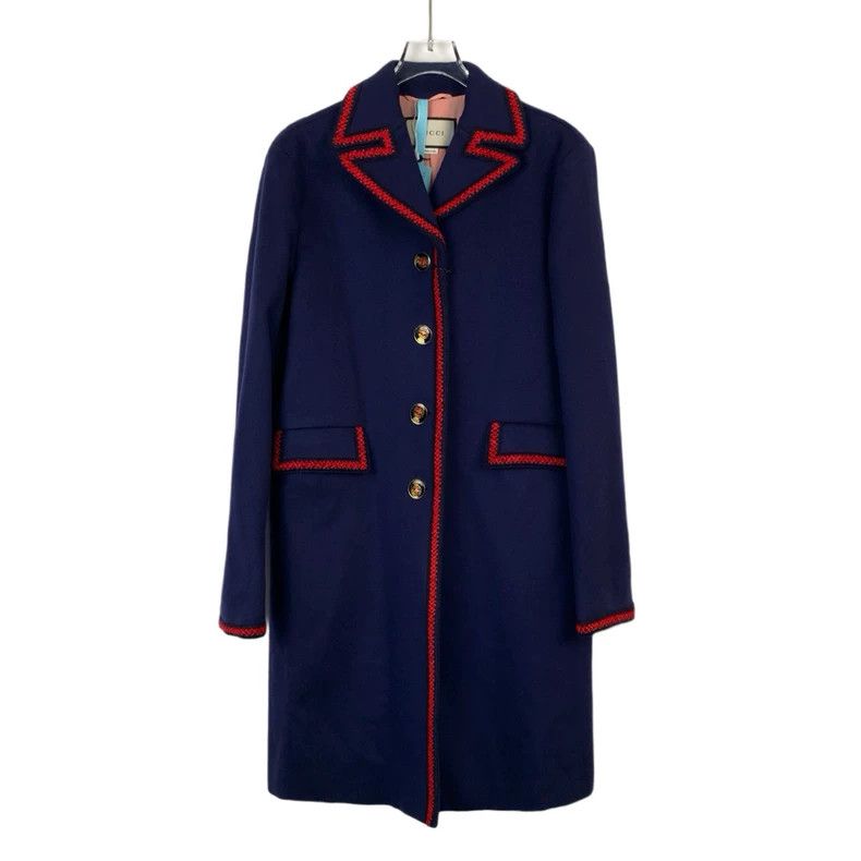 Gucci Gucci Dark blue lapel single-breasted wool coat 2502-Nextar Size US M / EU 48-50 / 2 - 1 Thumbnail