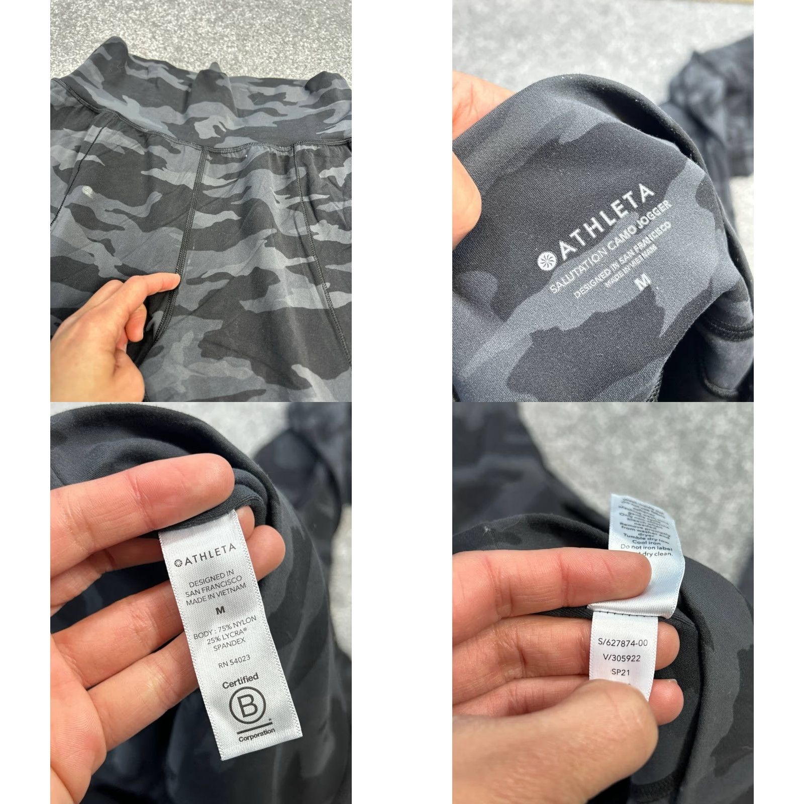 Athleta Athleta Jogger Pants Womens M Black Salutation Camo Running & Jogging Athleisure 27 In Inseam Pockets Easy Care Casual Activewear Fashion Size 32" / US 10 / IT 46 - 8 Thumbnail